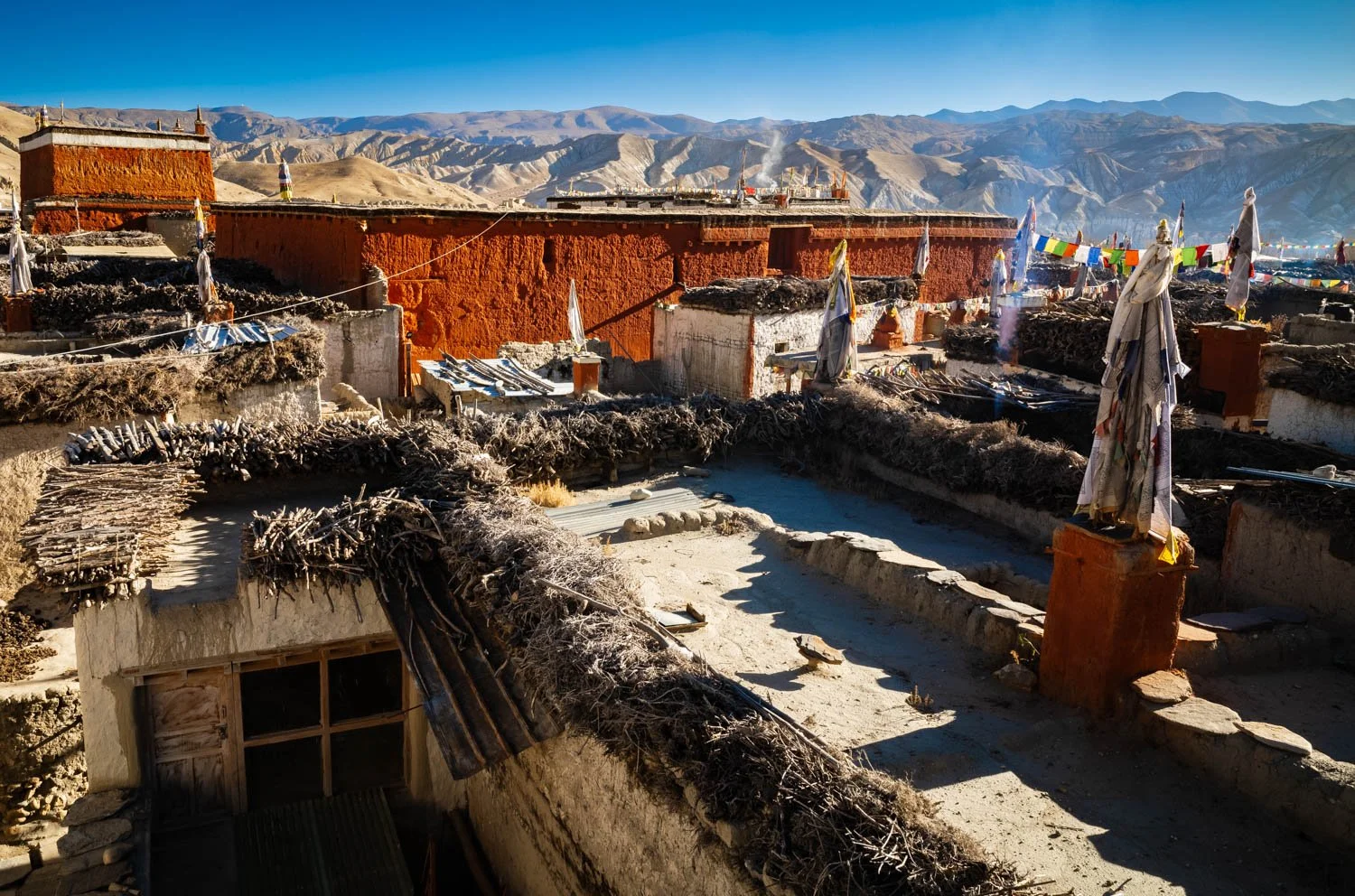 Rooftops of buildings in Lo Manthang