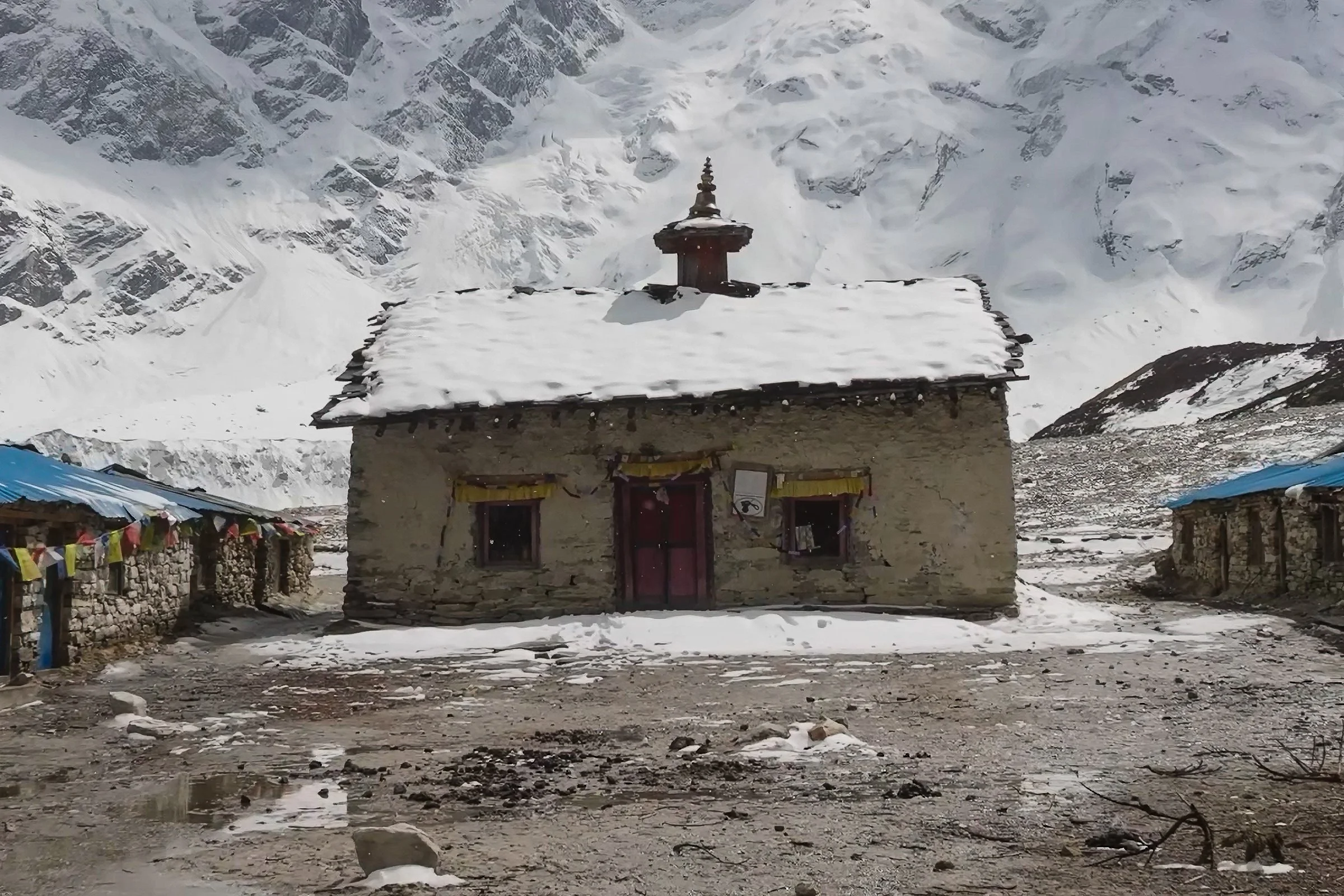 Pungyen monastery on the Manaslu Circuit in Nepal