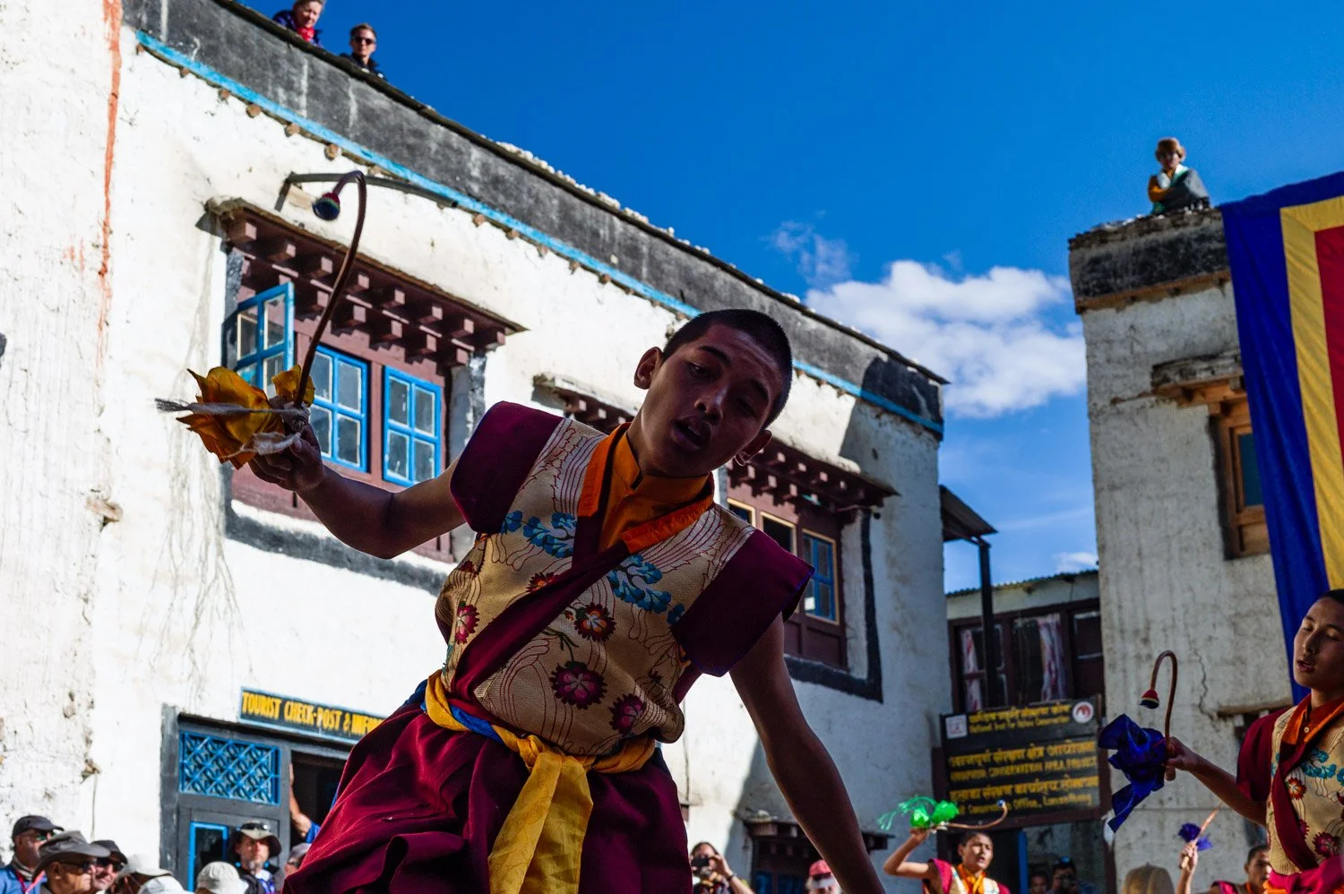 A monk performing a dance at the Tiji Festival in Mustang