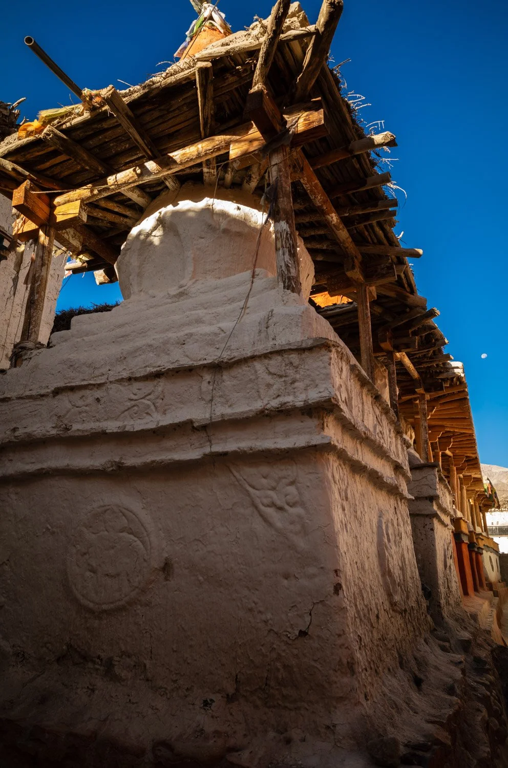 A line of chortens, or stupas, in Lo Manthang