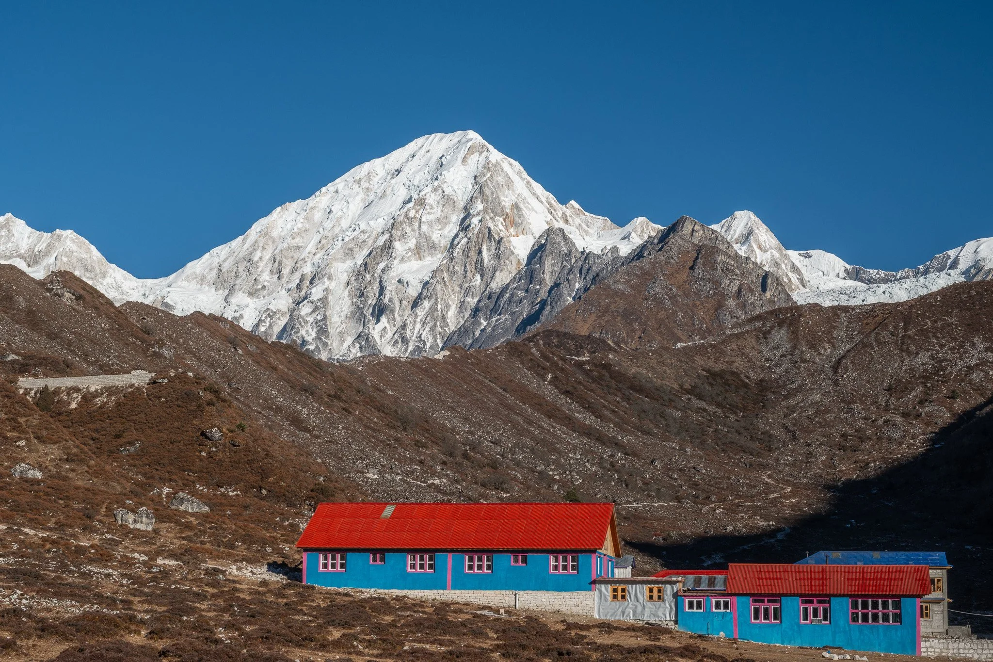 Teahouses in Bimthang on the Manaslu Circuit in Nepal