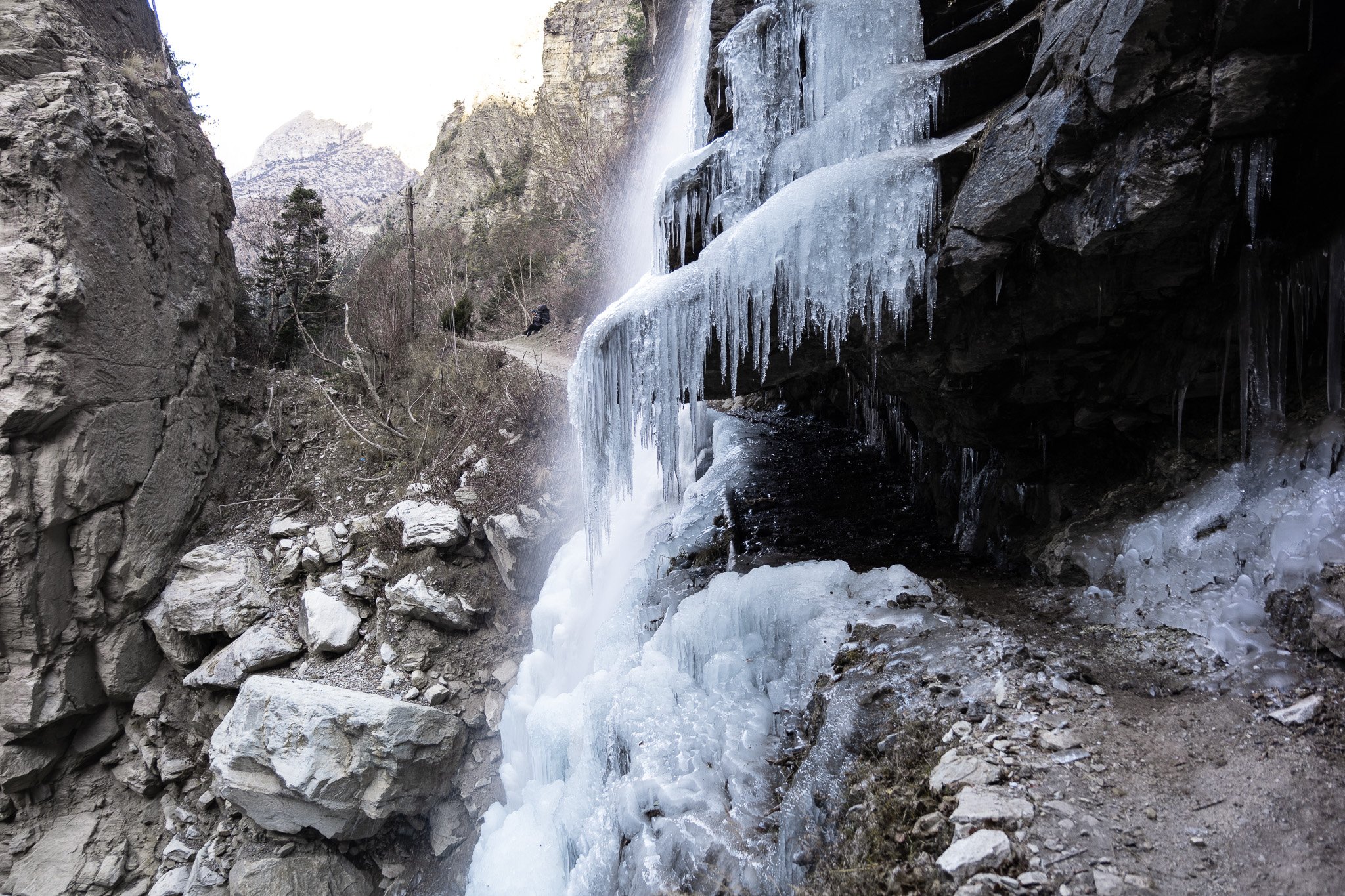 An Icefall in the lower valleys of Nar Phu before the village of Meta