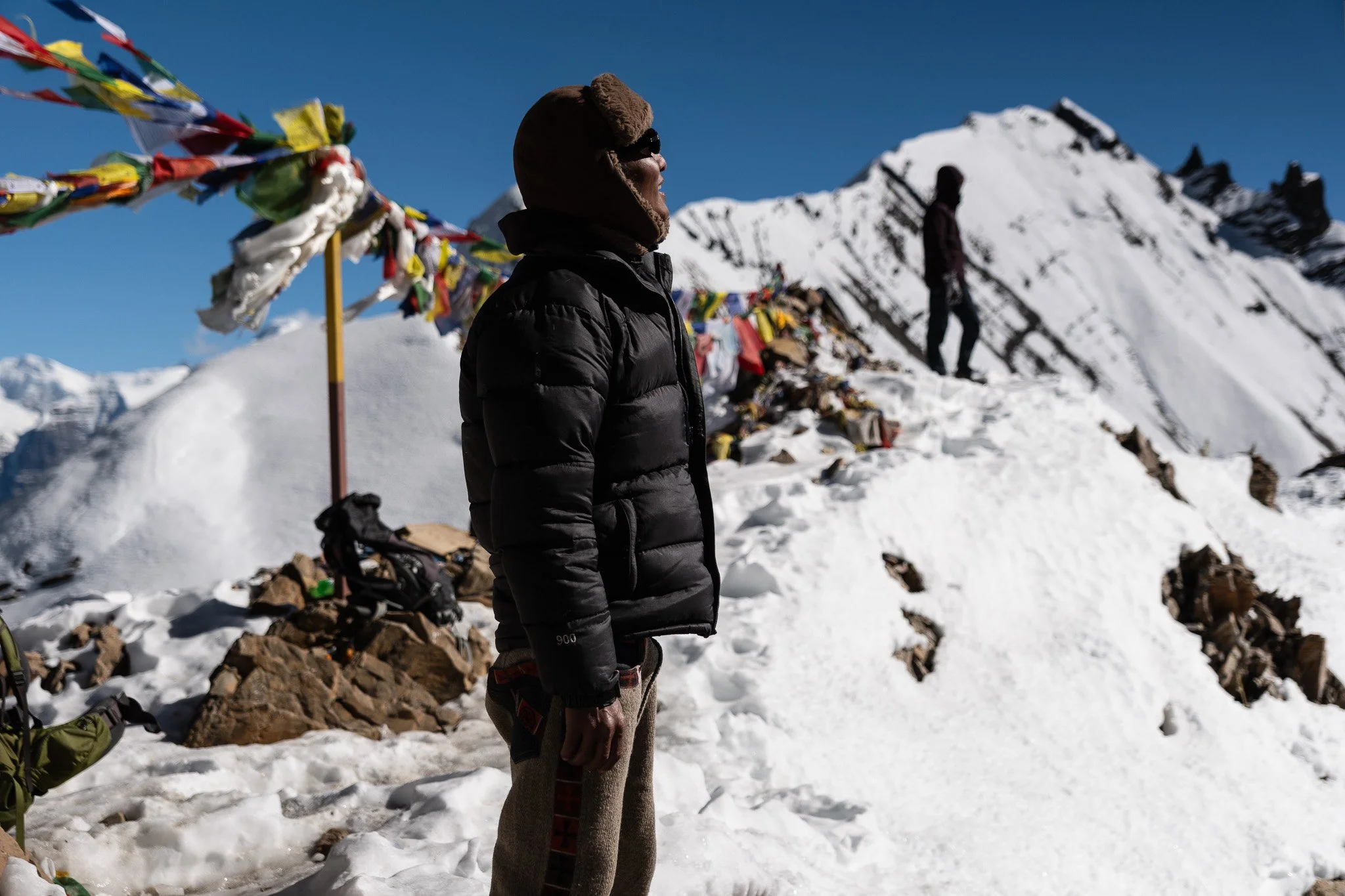 View from the top of Kang La pass in Nepal