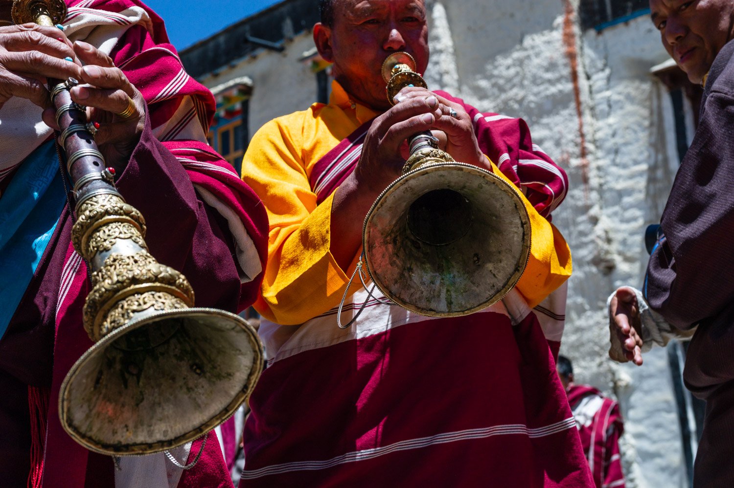 Trumpeters at the Tiji Festival
