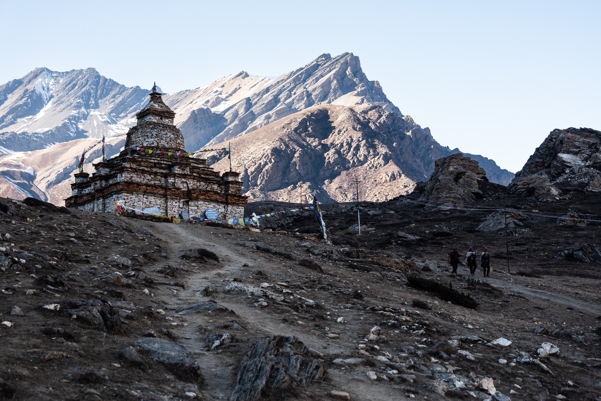 A large chorten (stupa) just before one arrives at Phu