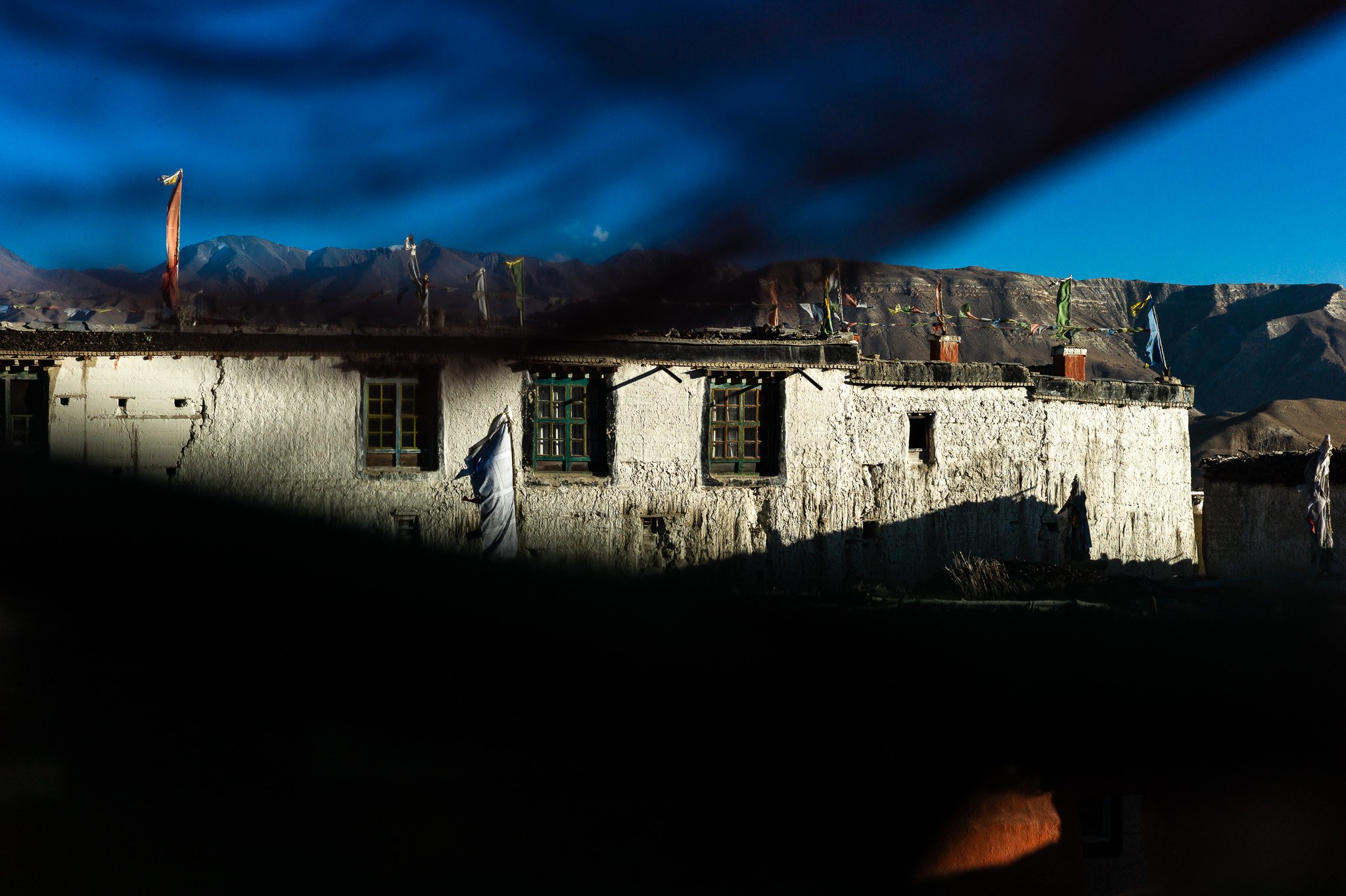 View of the former royal palace of Lo from Jampa monastery