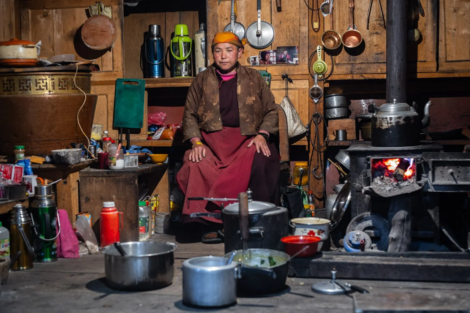 A nun at Gumba Lungdang  in Nepal's Tsum Valley