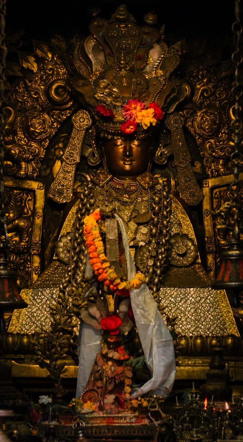 A Buddhist shrine inside the Golden Temple in Patan