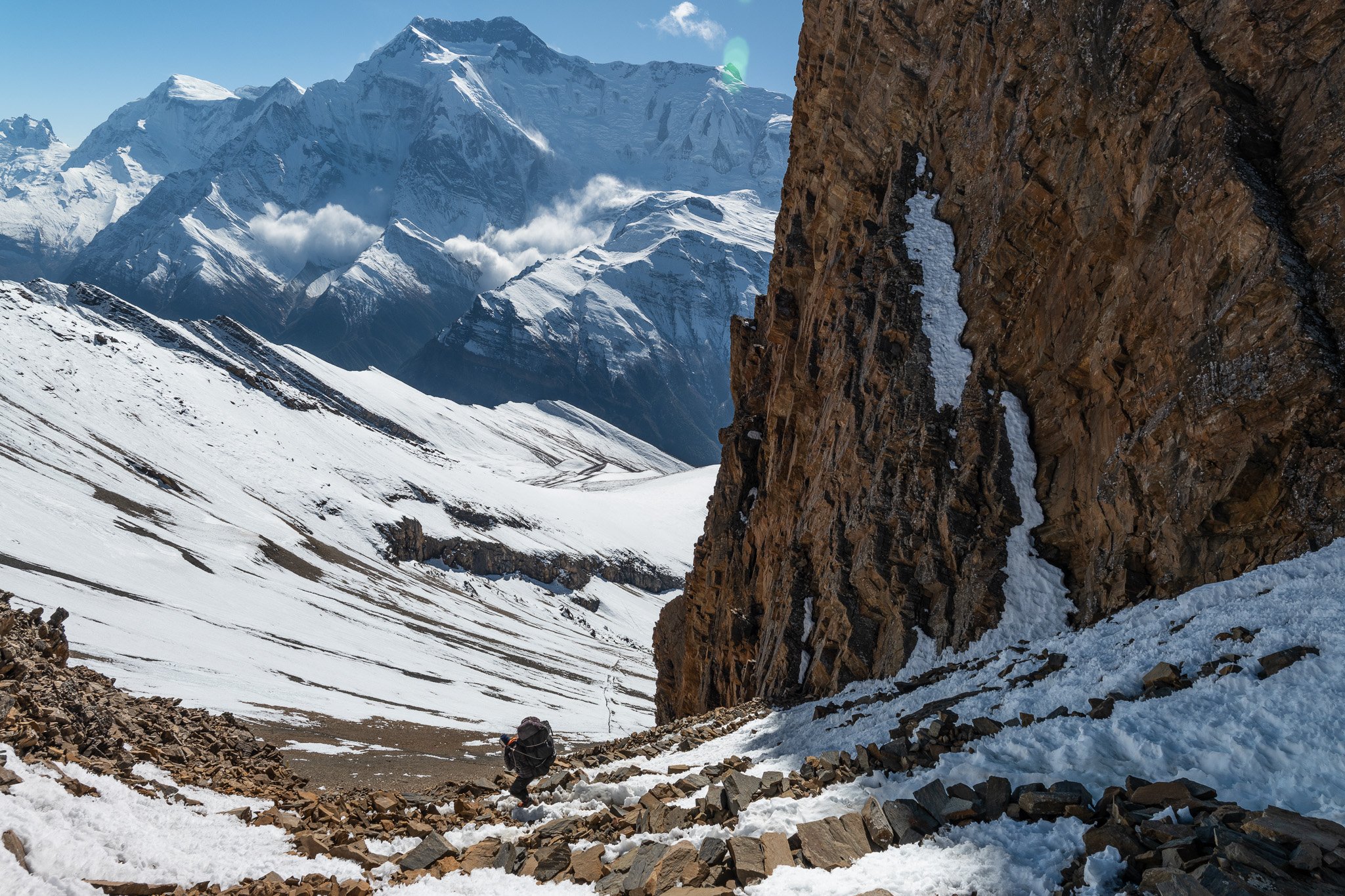 View of Annapurna mountain range from Kang La pass