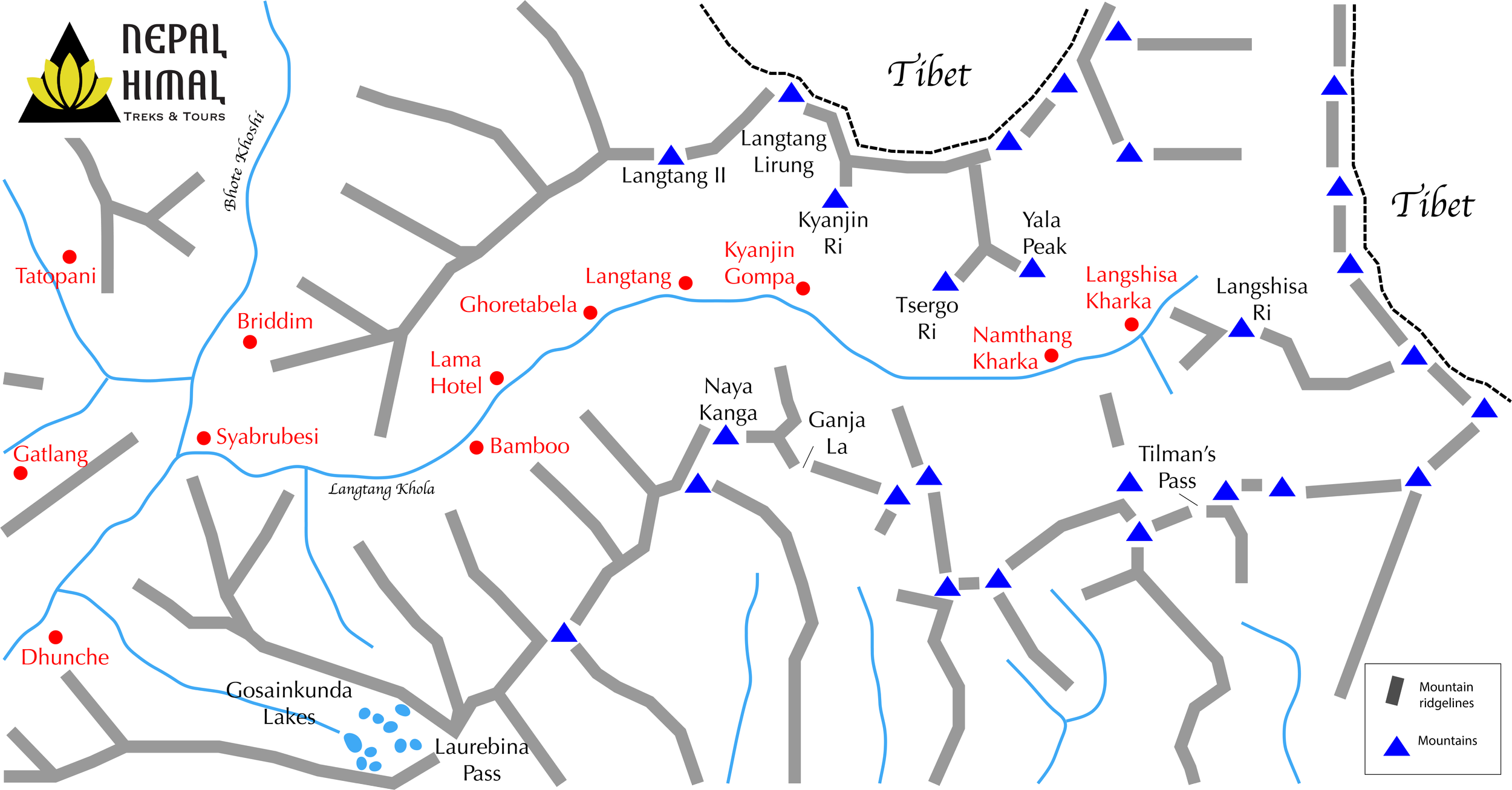 Map of Langtang region