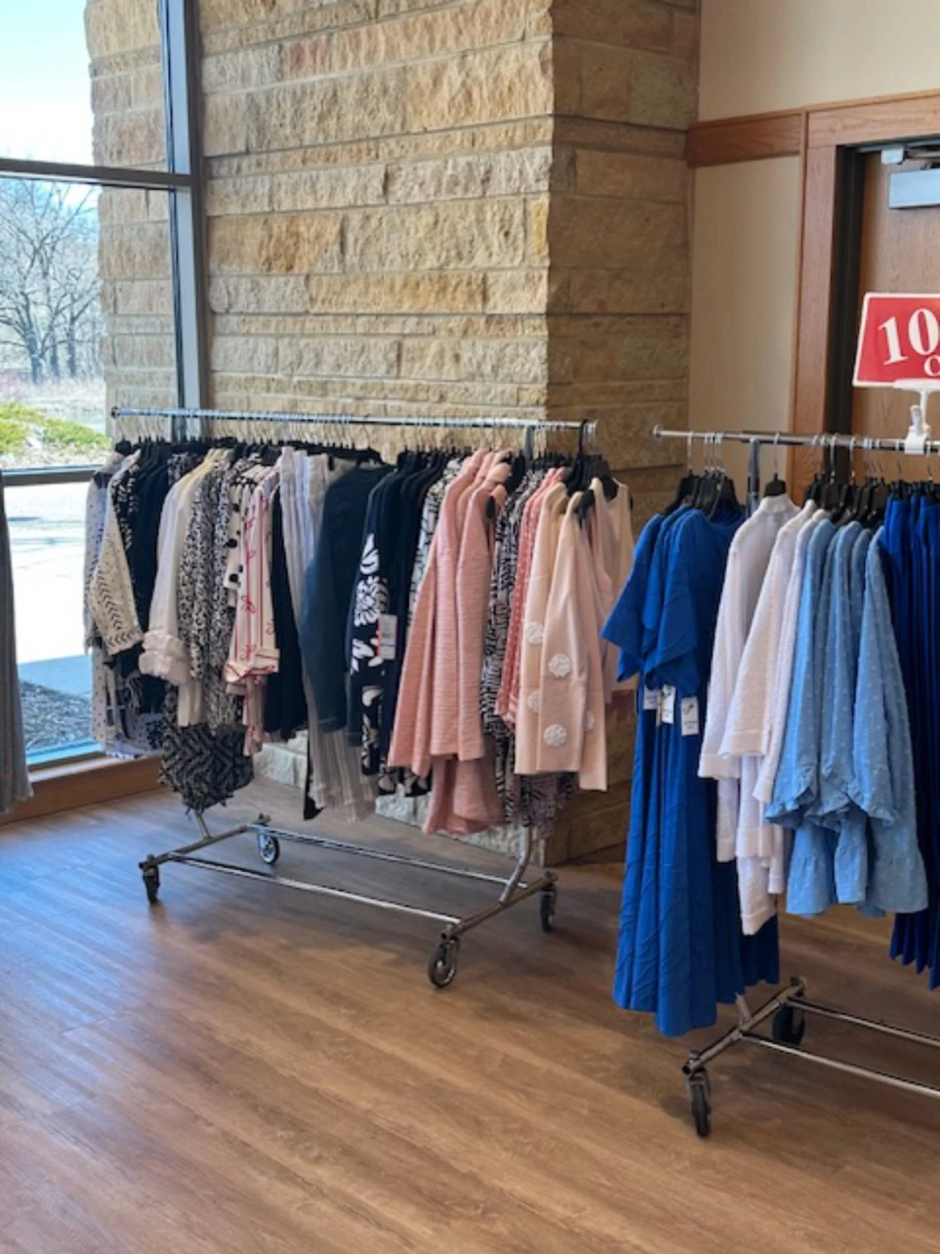 Chosen Threads Boutique clothing rack.