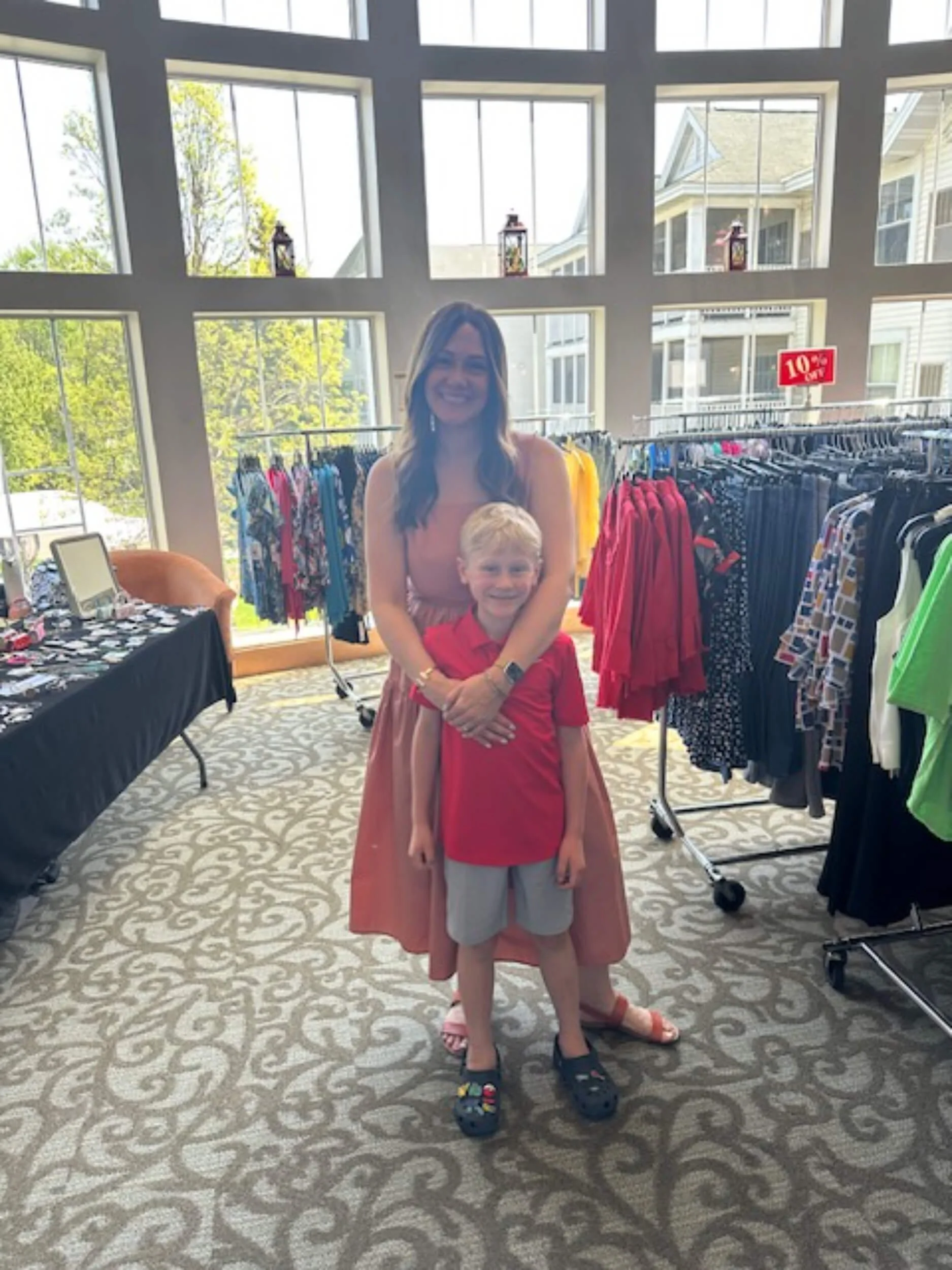 Chosen Threads Boutique owner Nicole Steckler and son. 