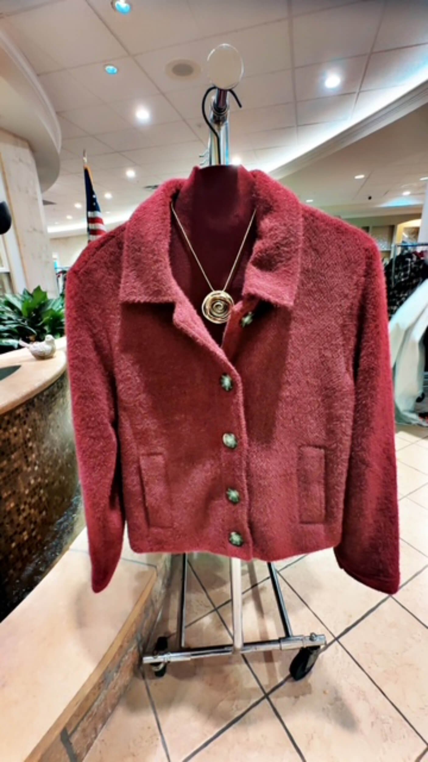 Chosen Threads Boutique red jacket.
