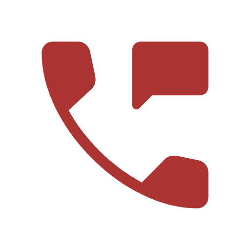 Icon of a telephone receiver with a speech bubble