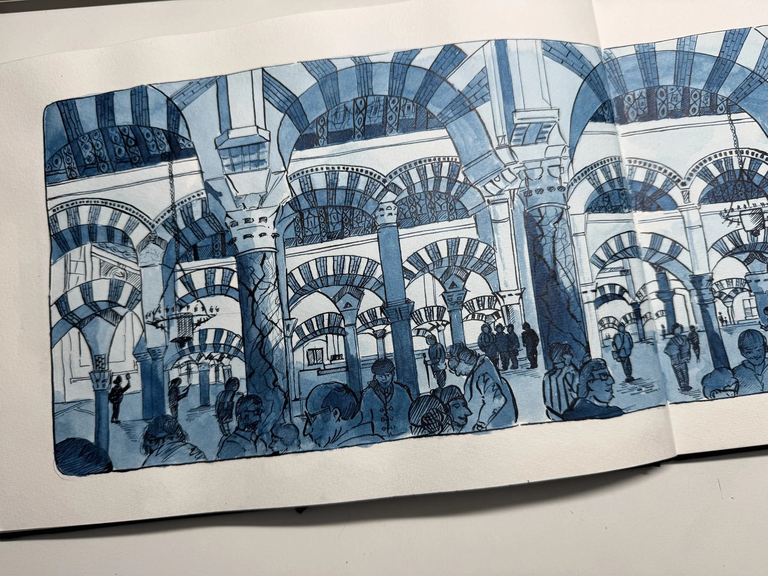 The Mezquita / Cordoba / Andalucia / Watercolour & Dip pen