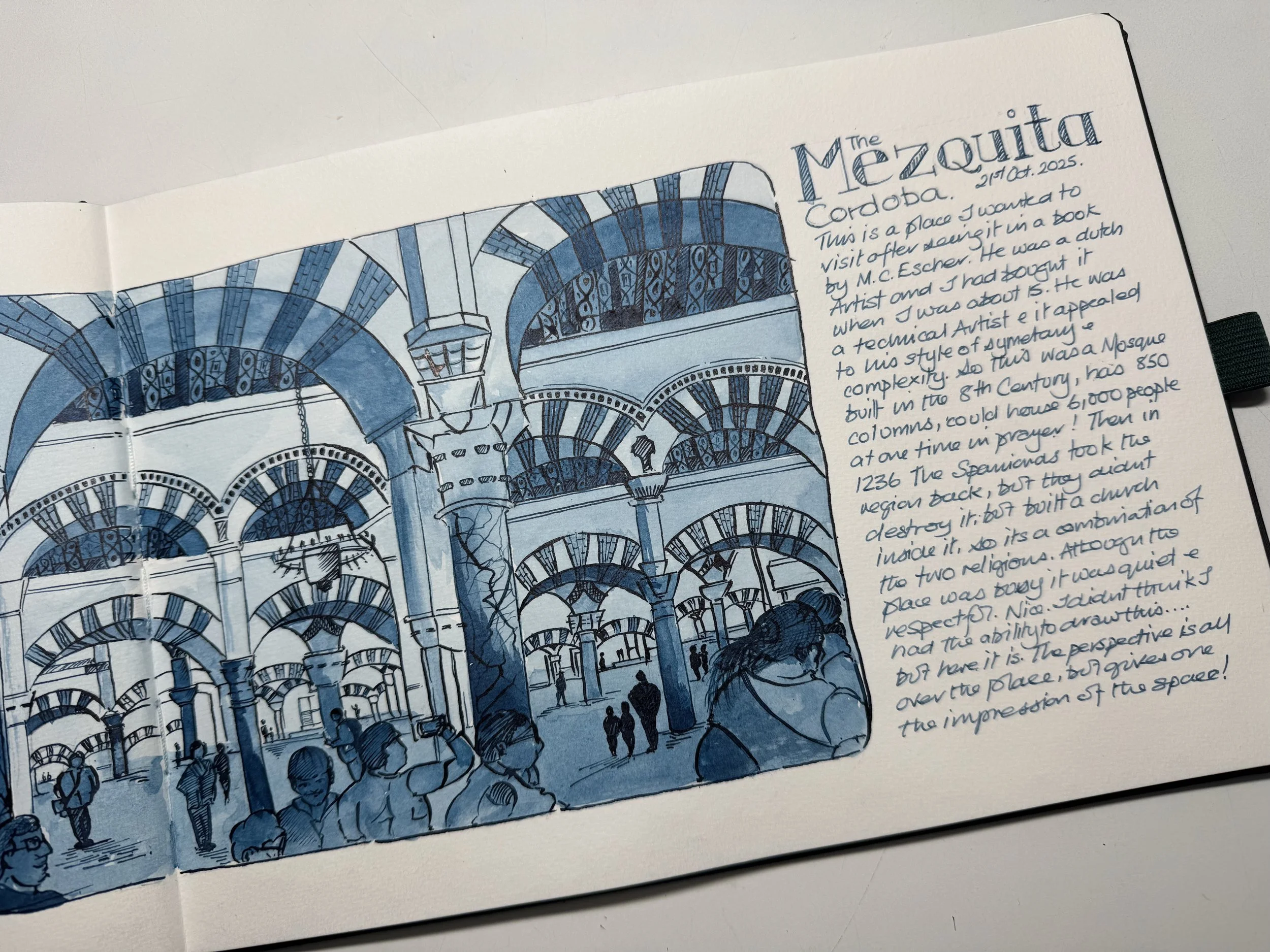 The Mezquita / Cordoba / Andalucia / Watercolour & Dip pen