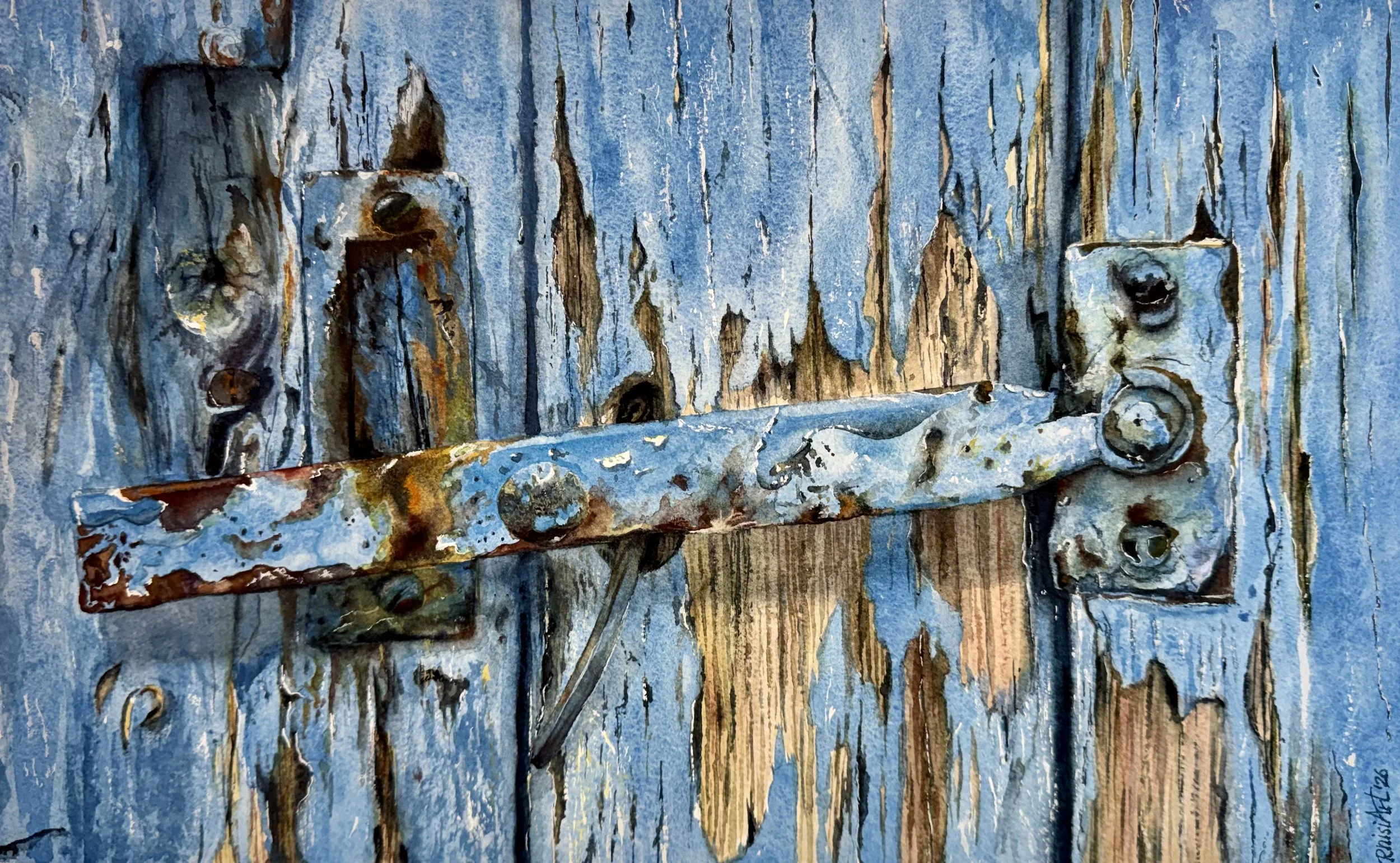 Another barn door lock I found ! Great colours in there.