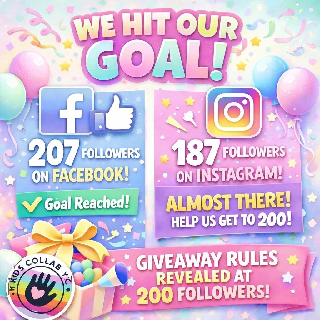 We&rsquo;re feeling so grateful 🫶 Thank you for helping us reach 200+ on Facebook!!
Now let&rsquo;s hit 200 on Instagram so we can launch our giveaway 🎉 Tag a friend, share this post, and help our Kids Collab community grow 💛
 
#kidscollabyc #wood
