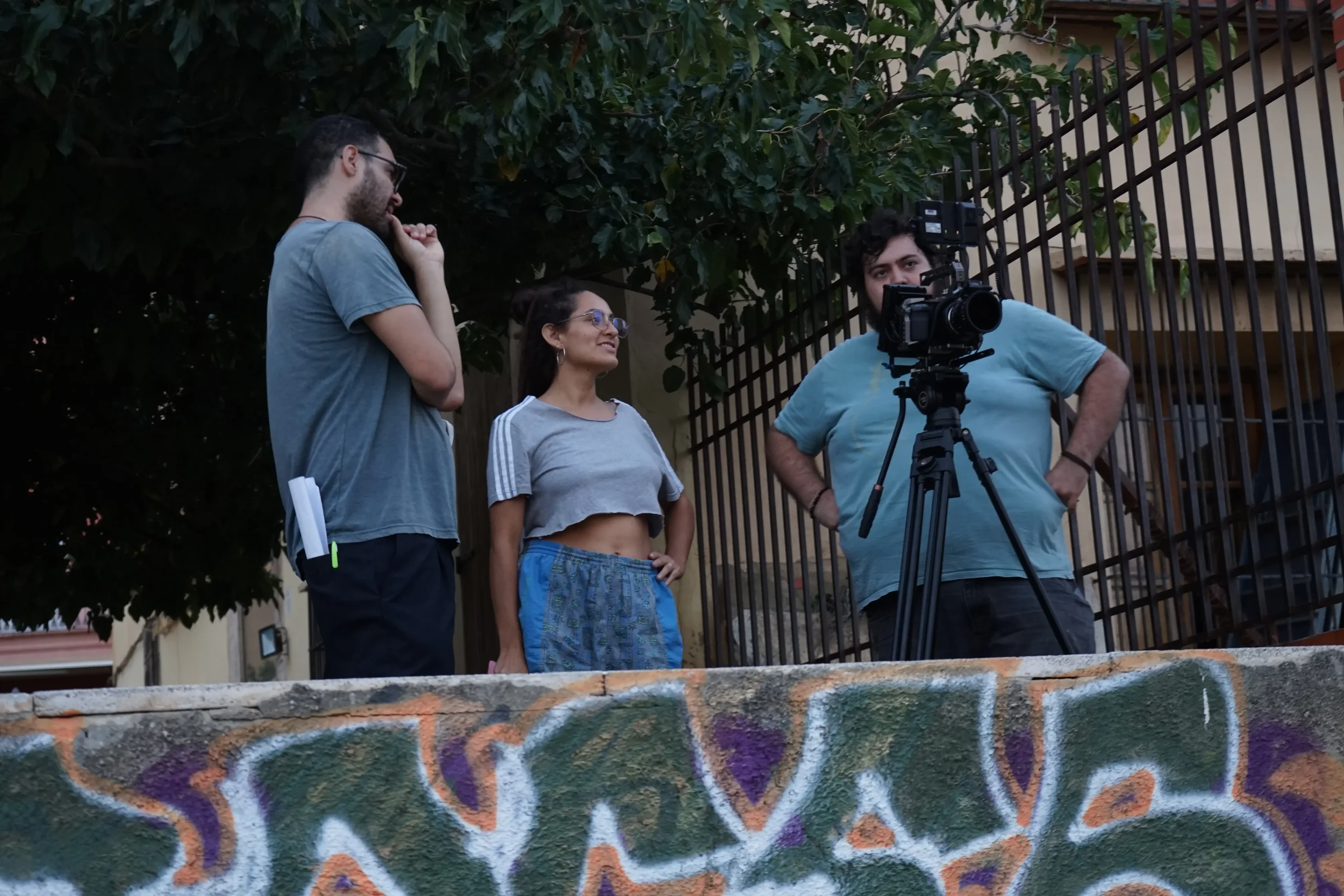 Inti y Camila trabajando juntos en un cortometraje de long take