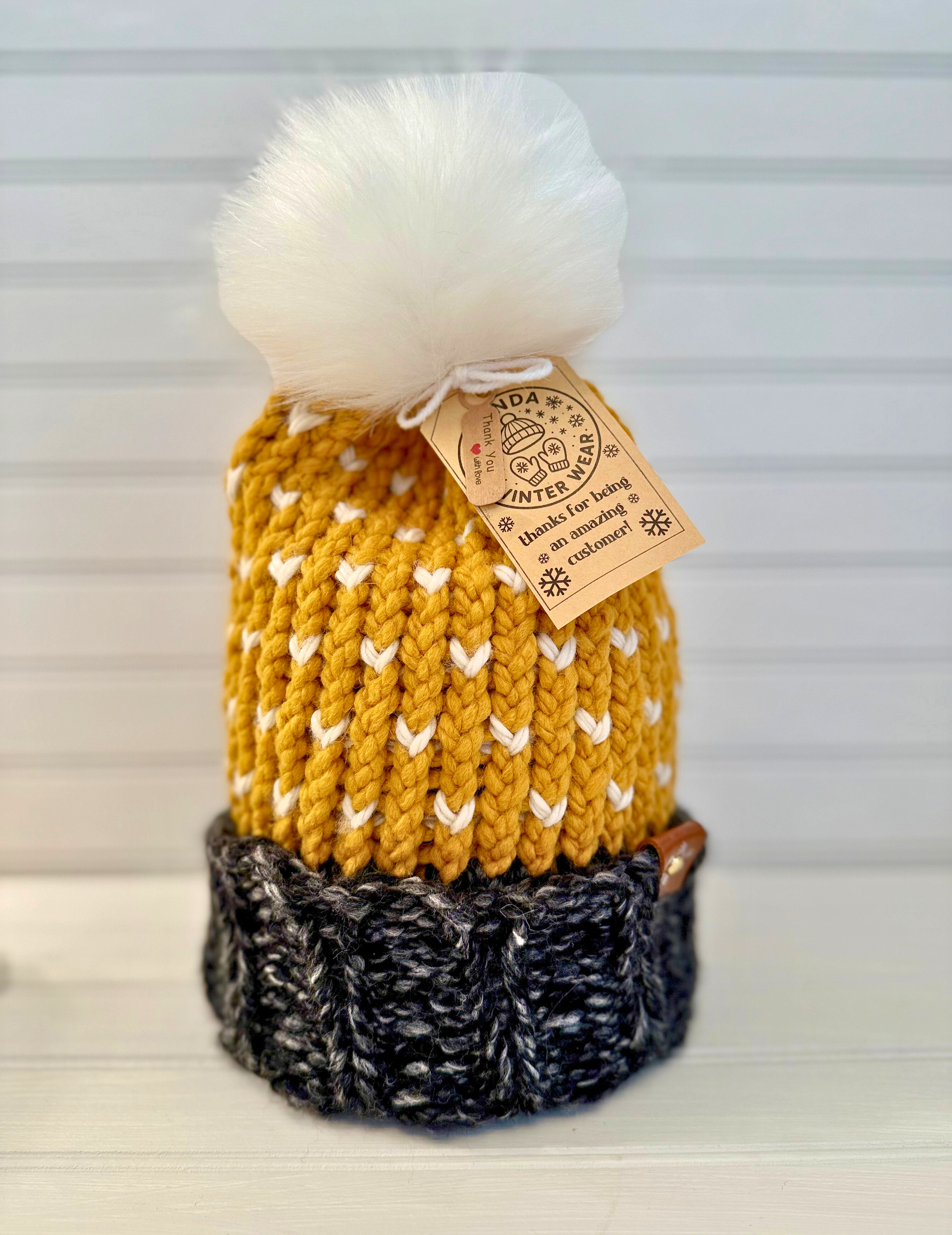 Cozy Winter Handmade Hat: Gold