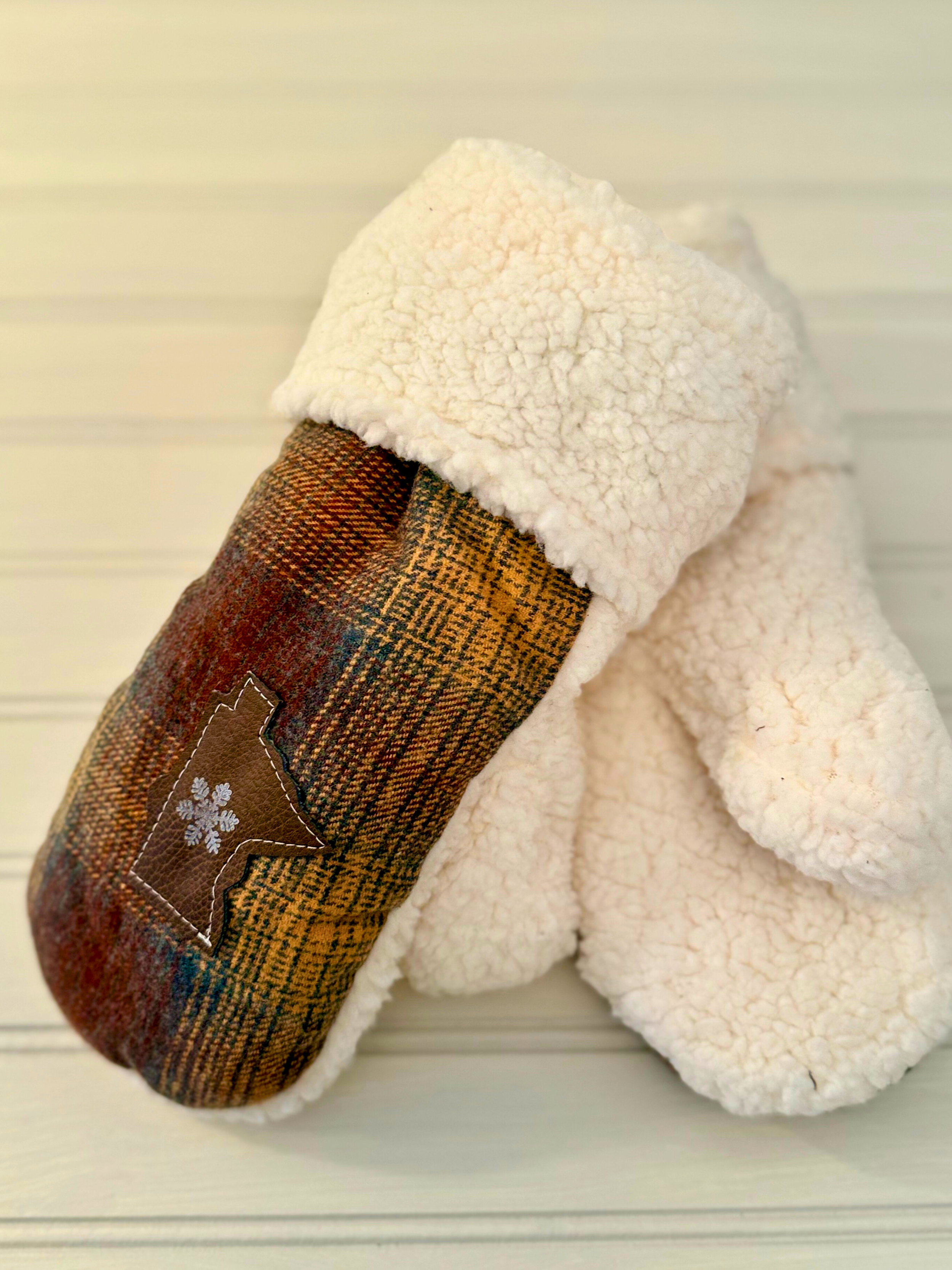 Brown Plaid Minnesota Handmade Mittens
