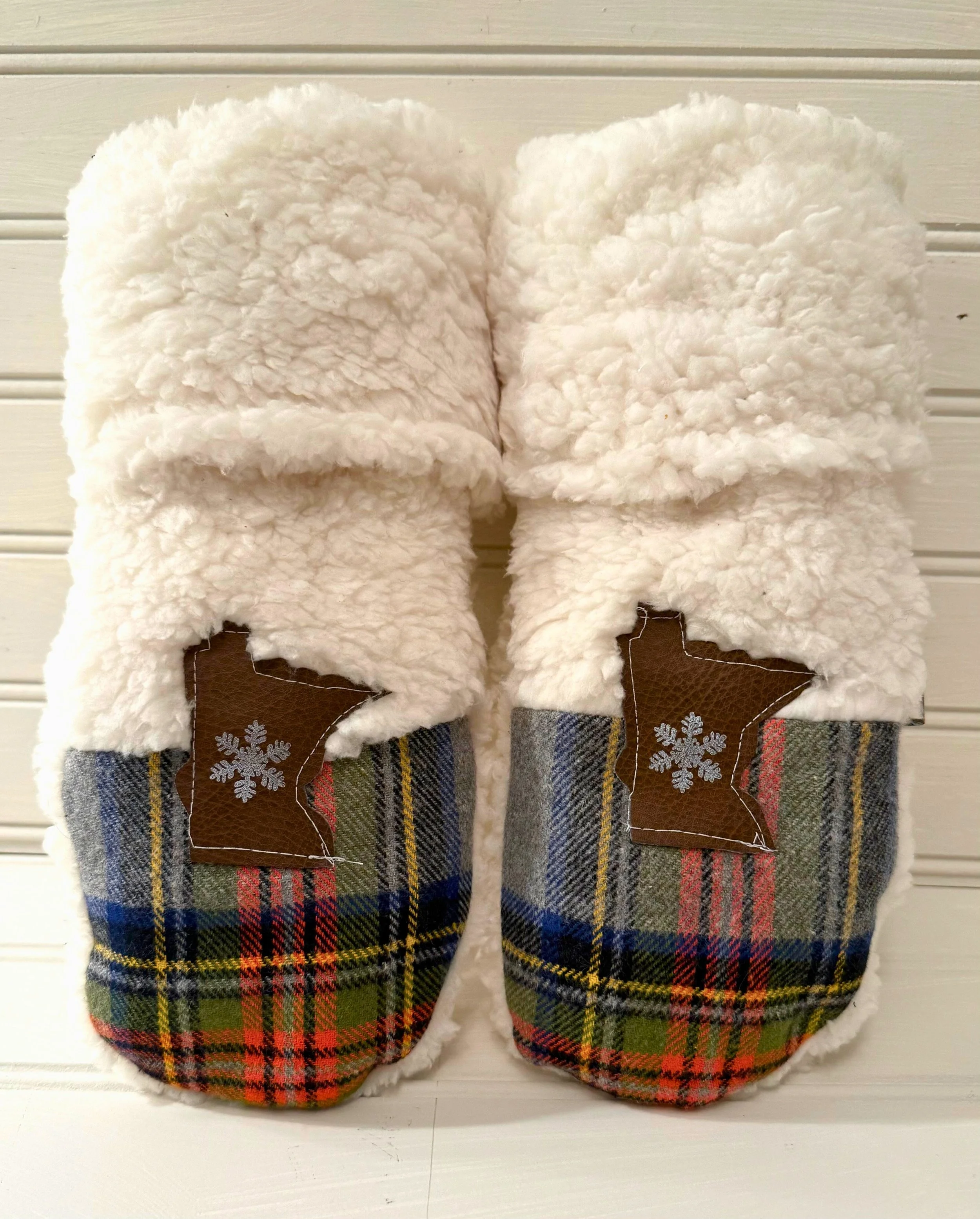 Multi-Colored Red, Blue, Green, and Yellow Plaid Flannel Minnesota Mittens Handmade