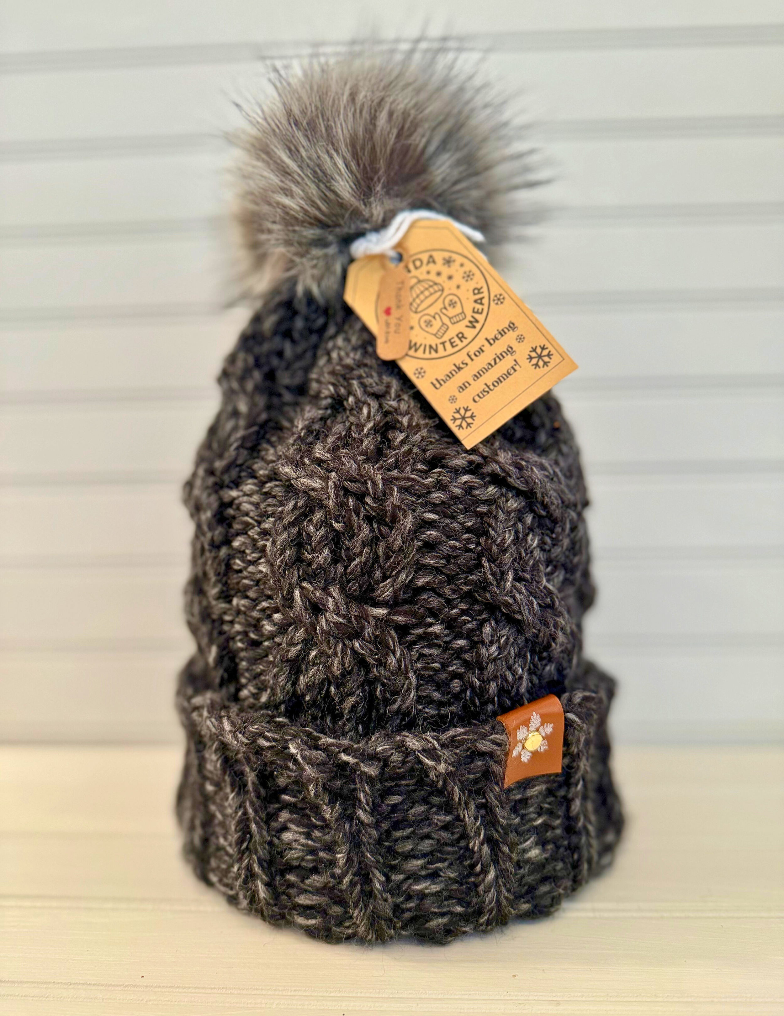 Cozy Winter Handmade Hat: Dark Gray