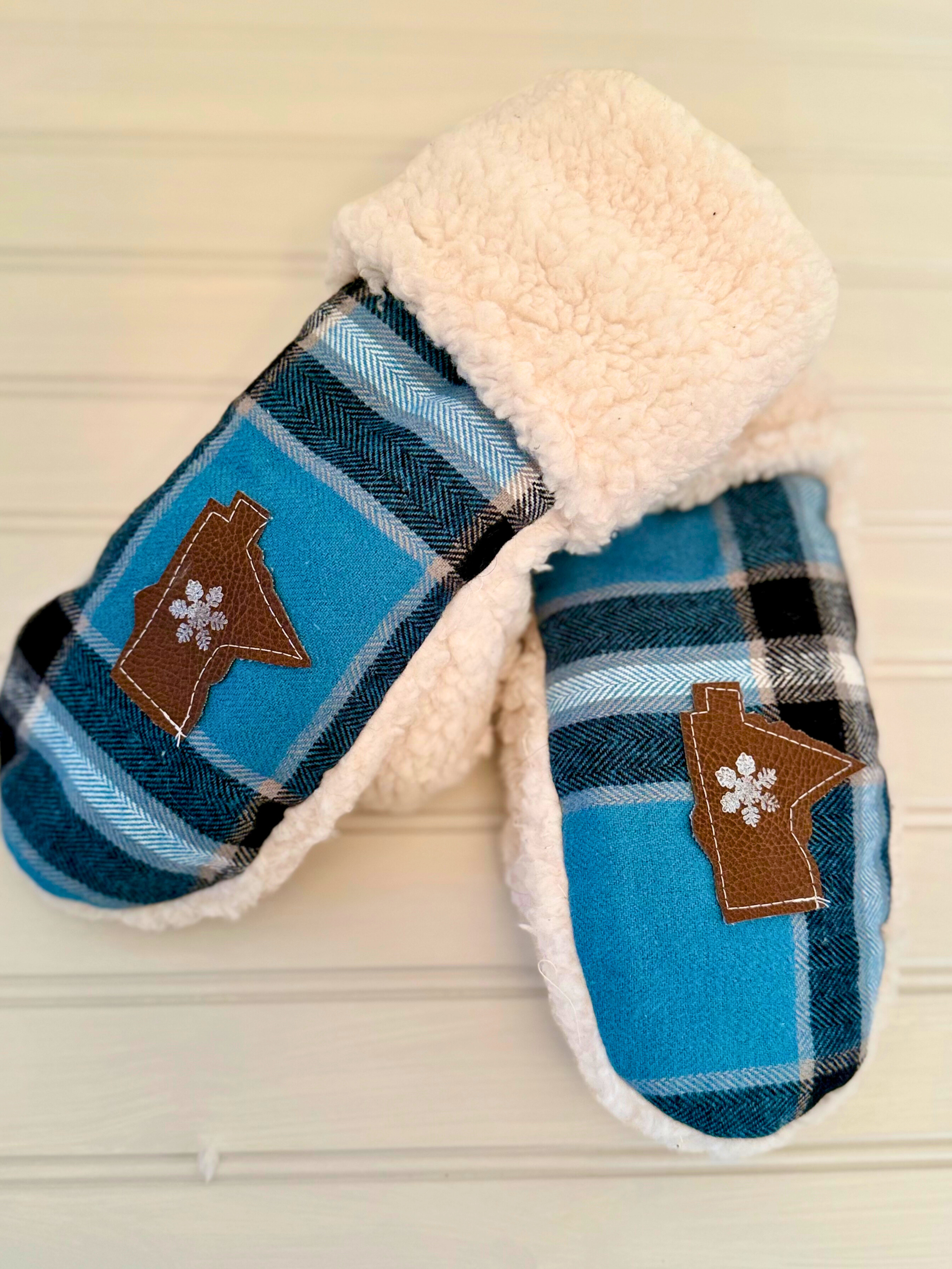 Blue Plaid Minnesota Handmade Mittens
