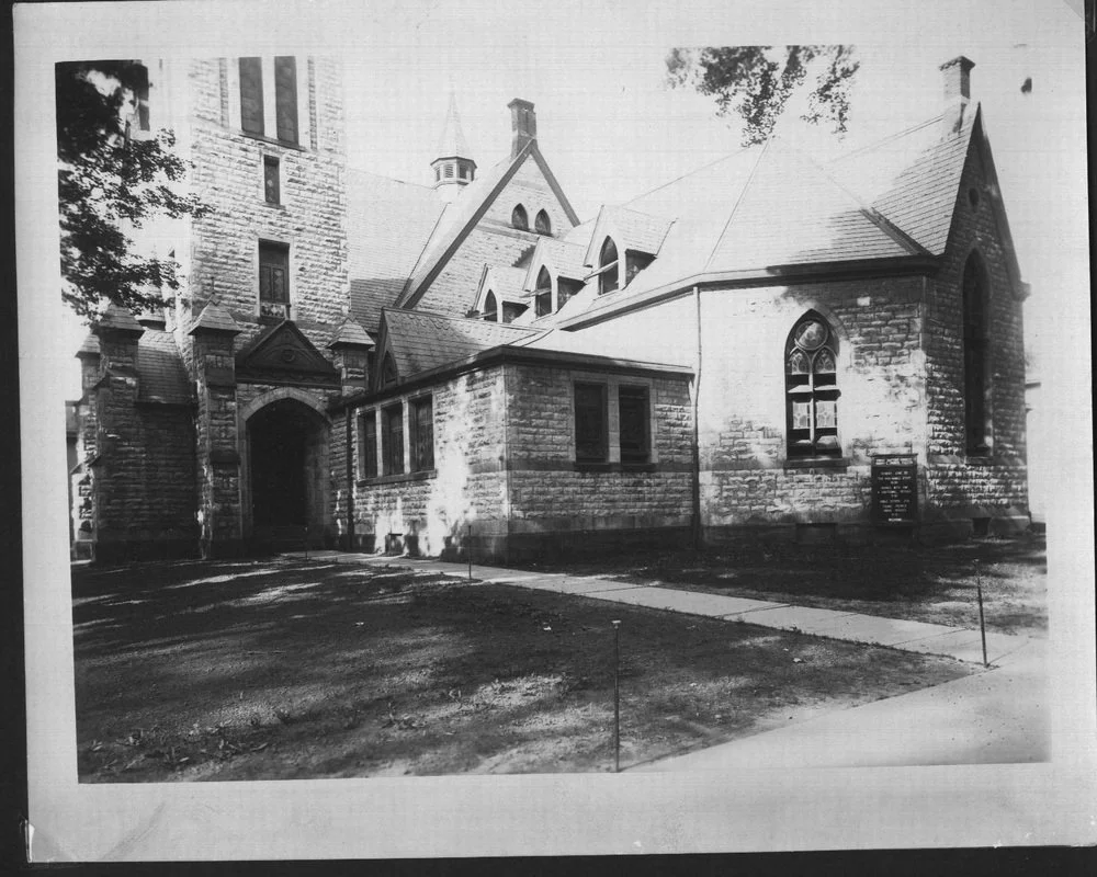 Old Office Entry First Baptist Church Granville OutsideBW