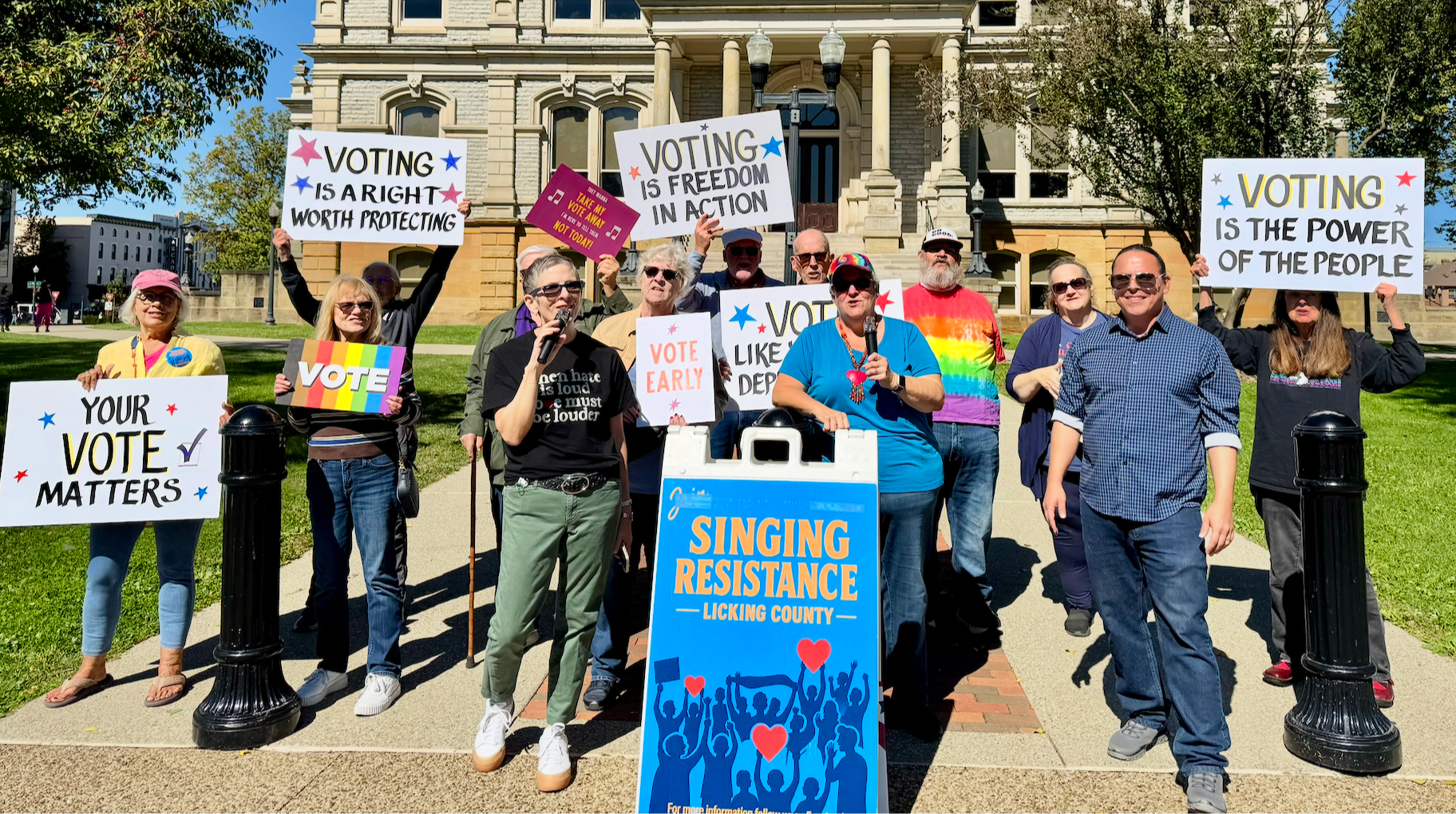 singing resistance at Newark Pride