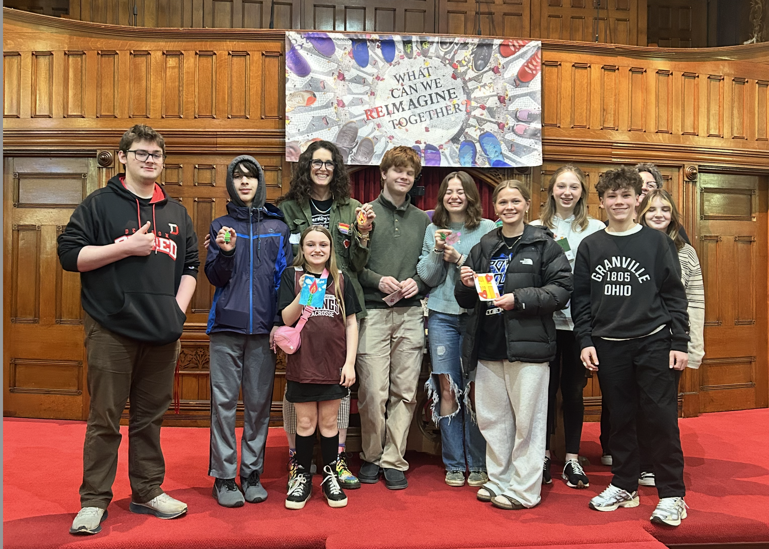 Young members with milagro art they made