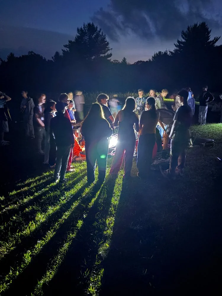 youth at campfire