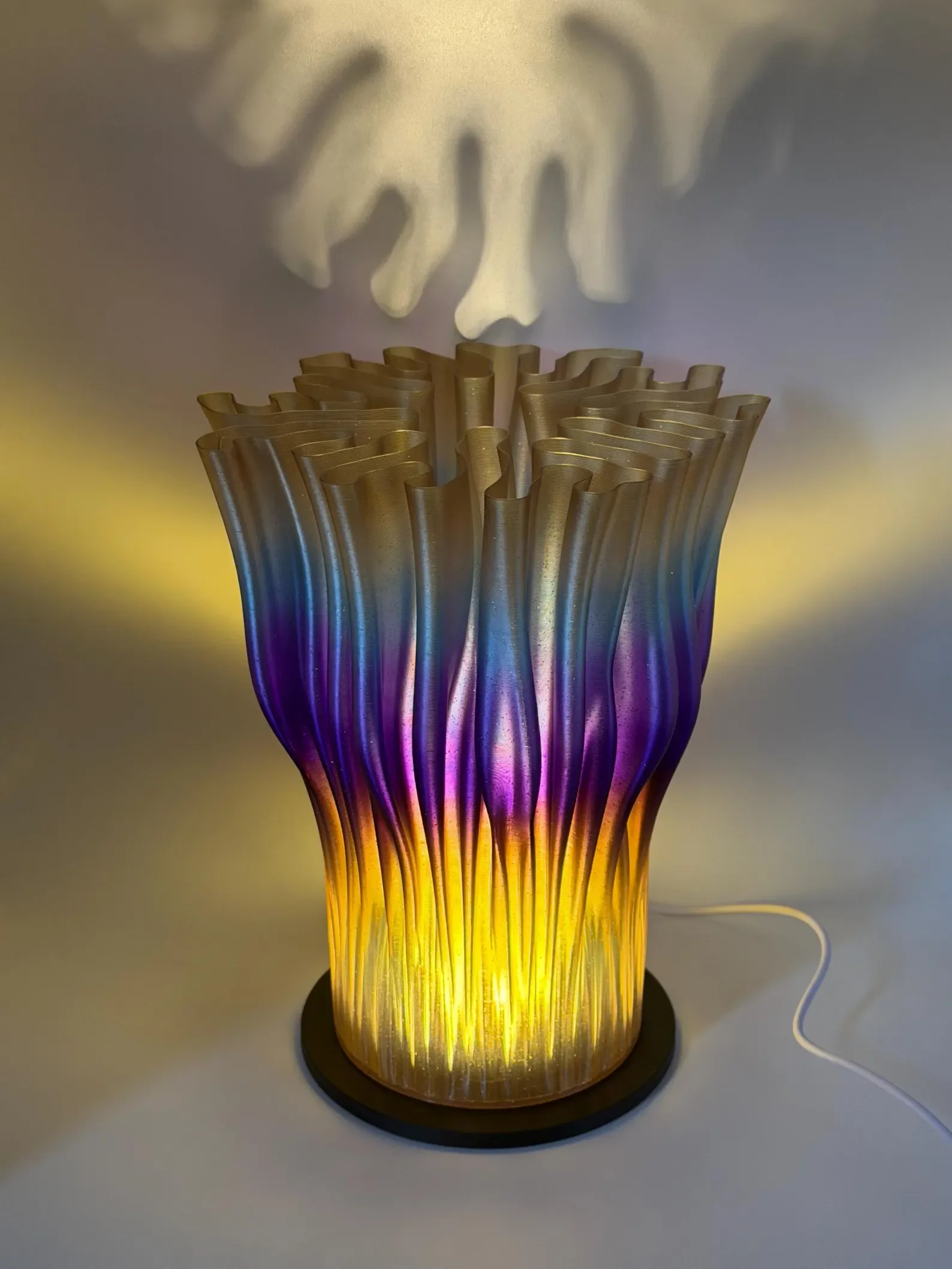 The Shimmering Vortex: A Resonance of Frozen Arcana | Fantasy Desk Lamp | Magical Ambient Lighting