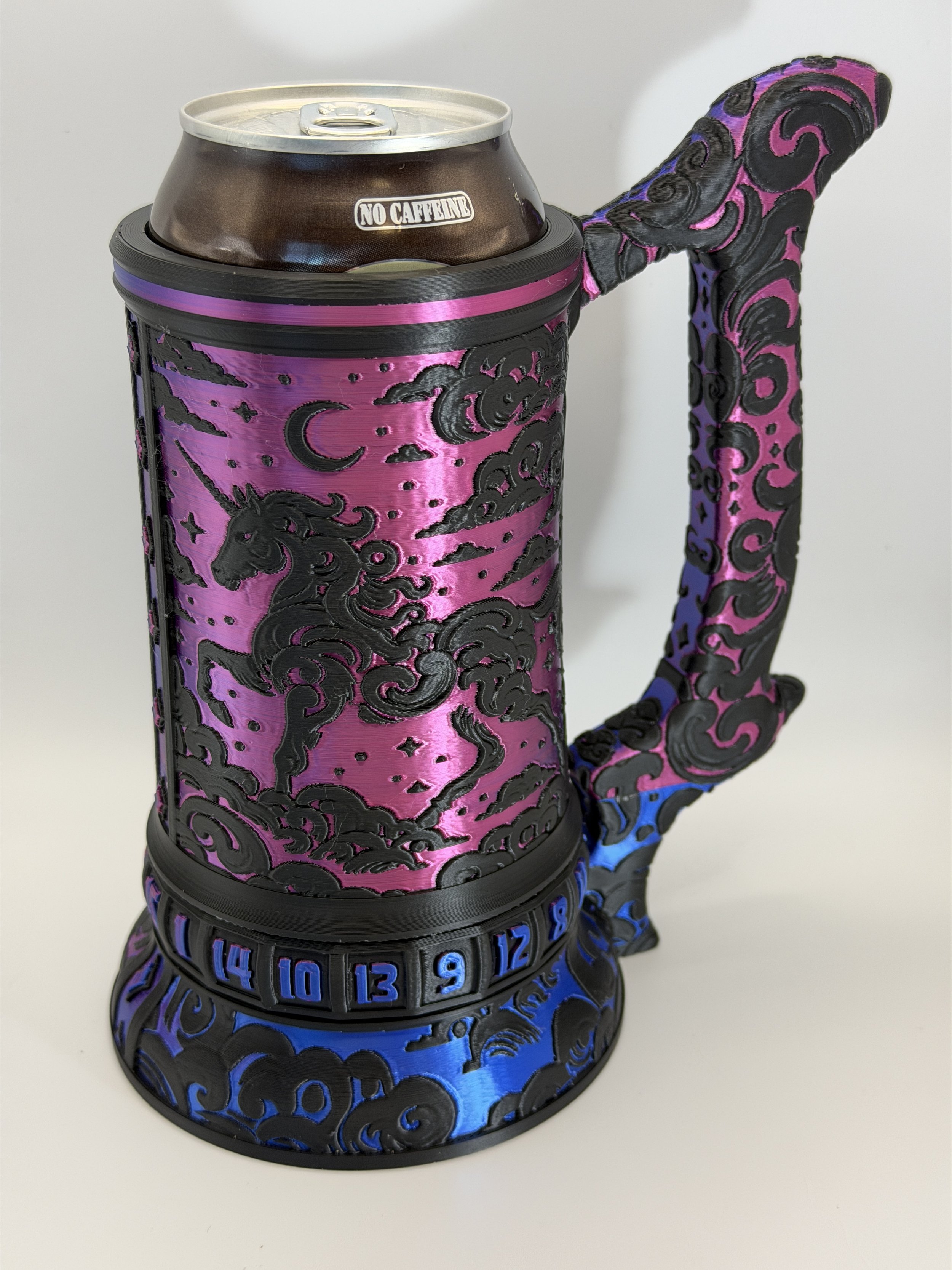 Unicorn 12 oz Cozy w/D20 Roller