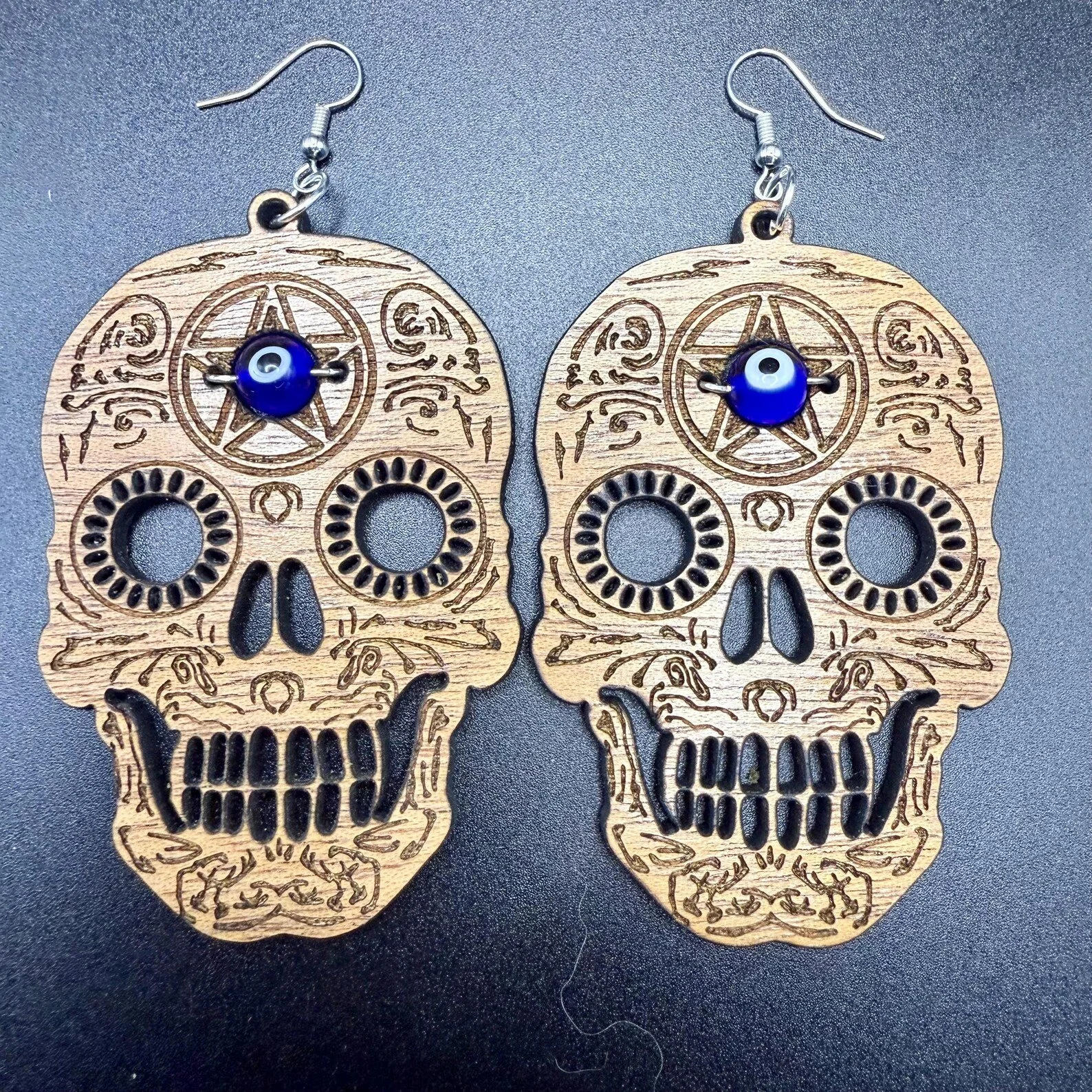 Unique Laser Cut Skull "Eye" Earrings