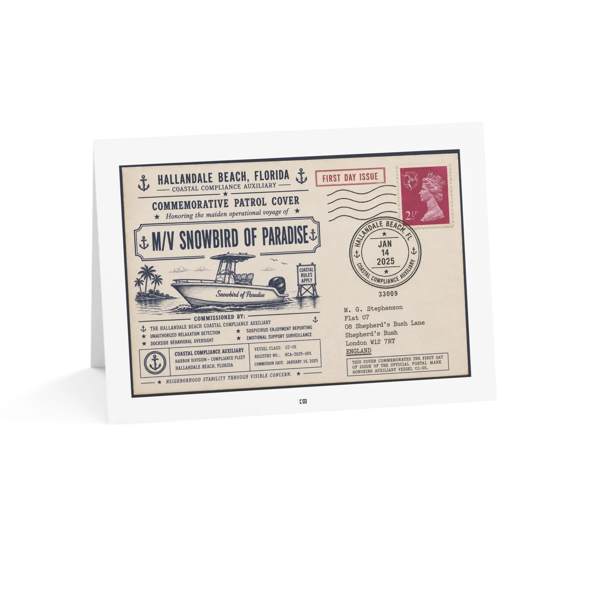 First Day Issue - M/V Snowbird of Paradise Cachet