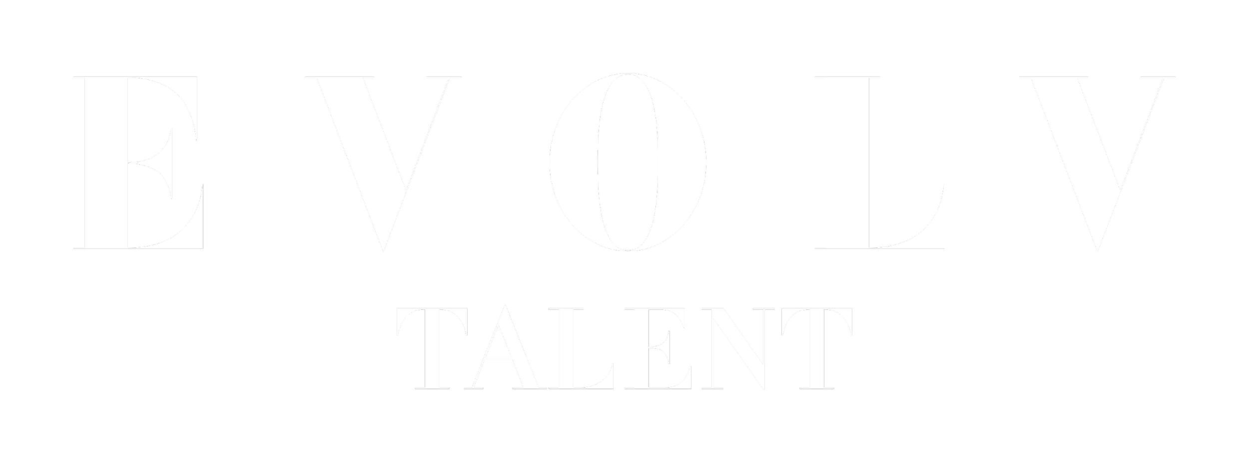 Text that says 'Evolve Talent' in large white letters on a black background.