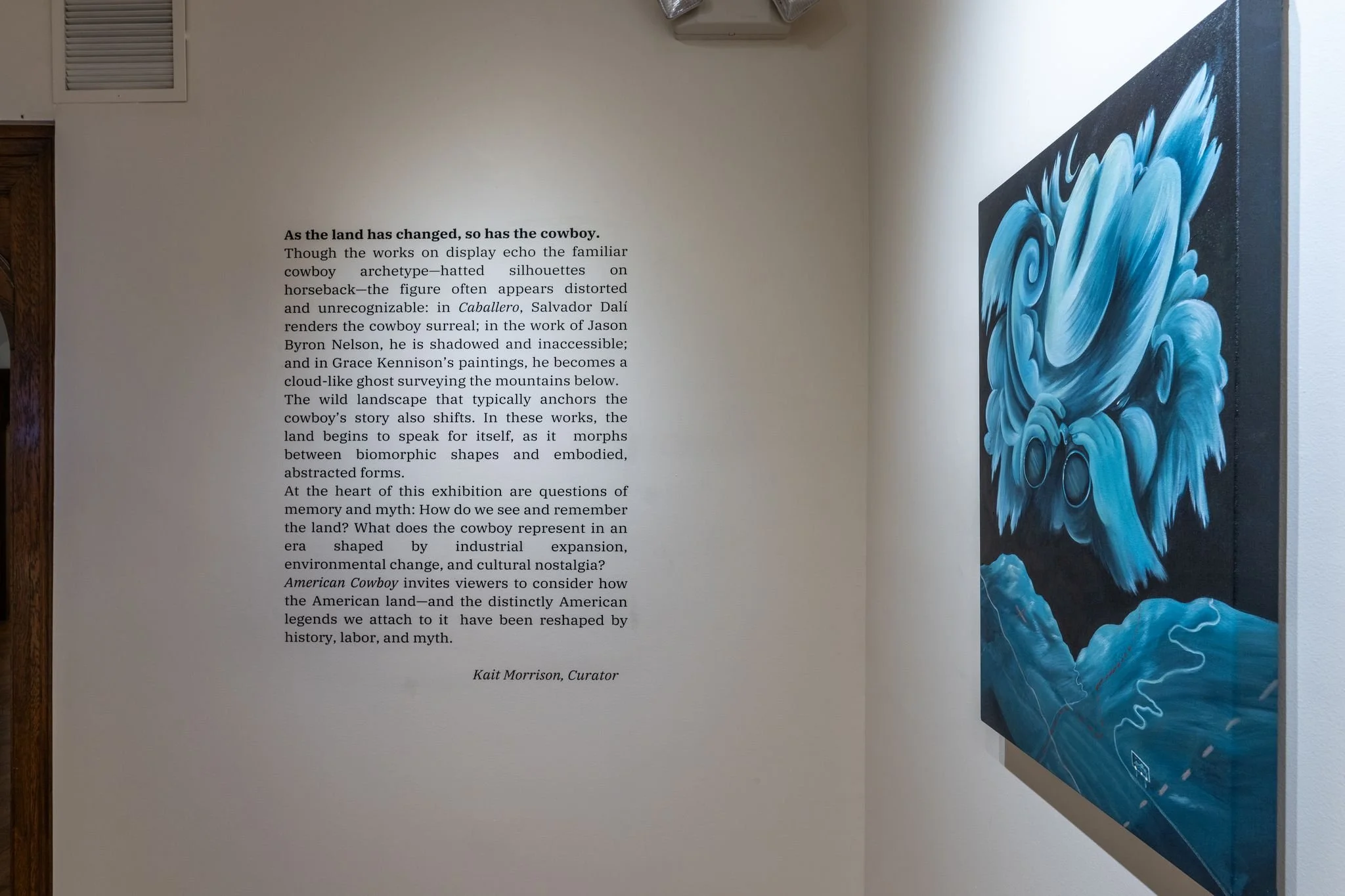 Installation view of American Cowboy: Alternative Landscapes, Masur Museum of Art, 2025 
Courtesy of Patrick Hargon