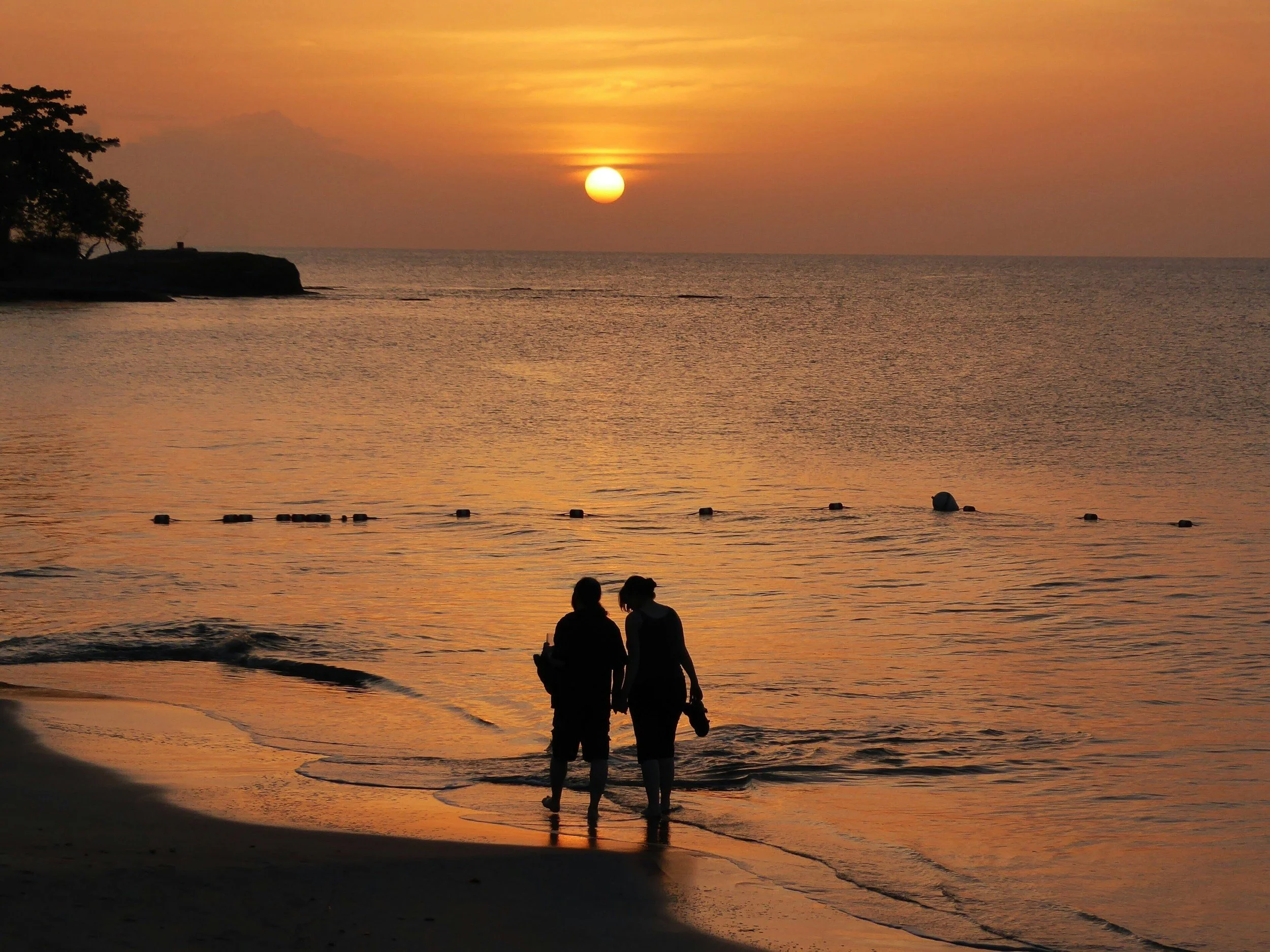 Sunset over the Caribbean Sea in St. Lucia