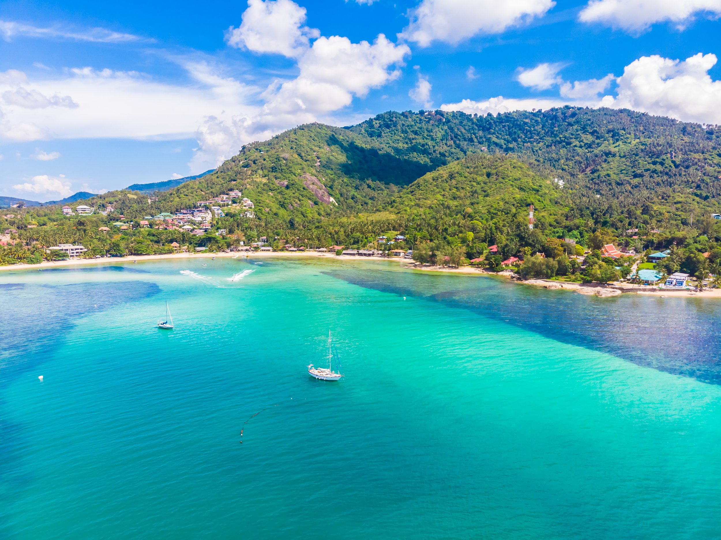Beautiful aerial beach view