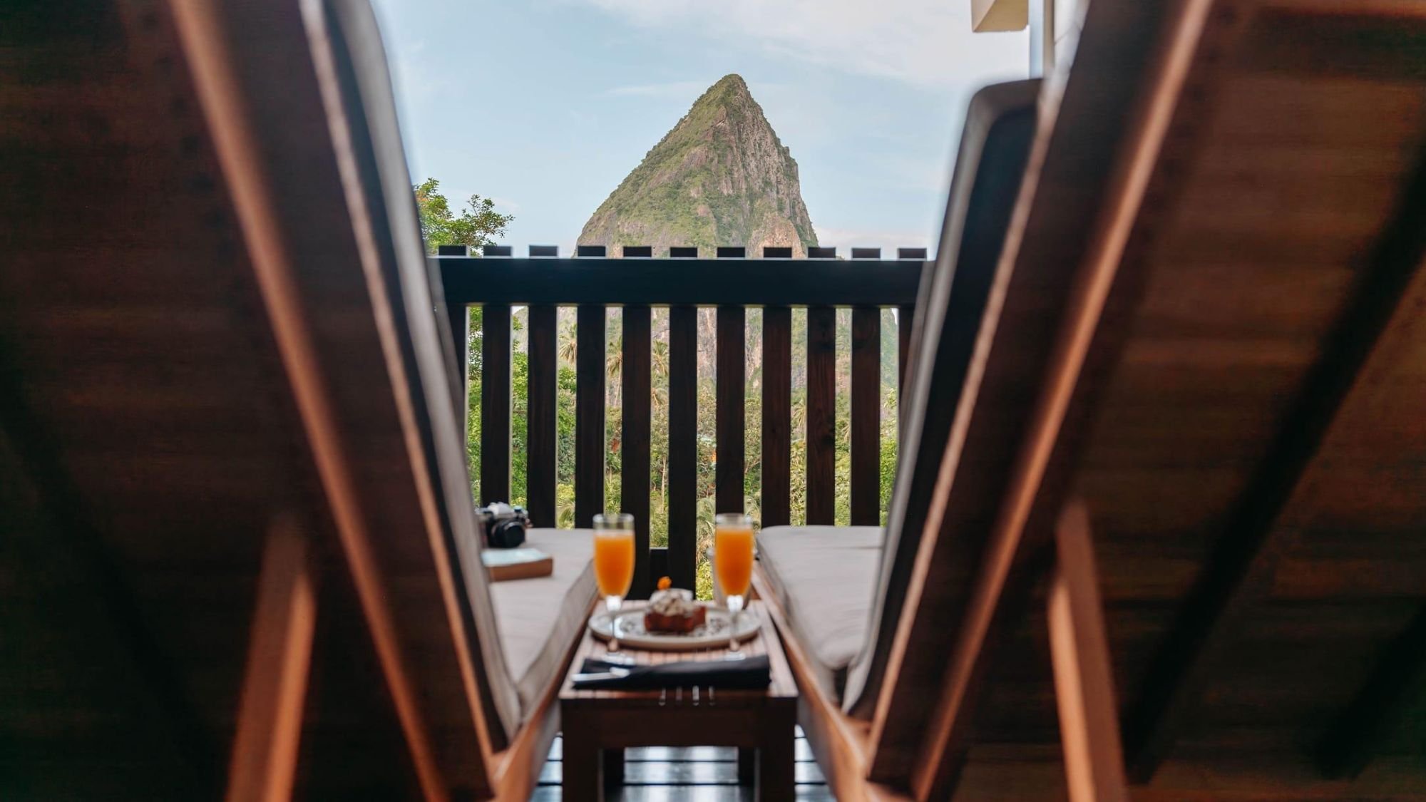 Breakfast on terrace at Rabot Hotel in St. Lucia