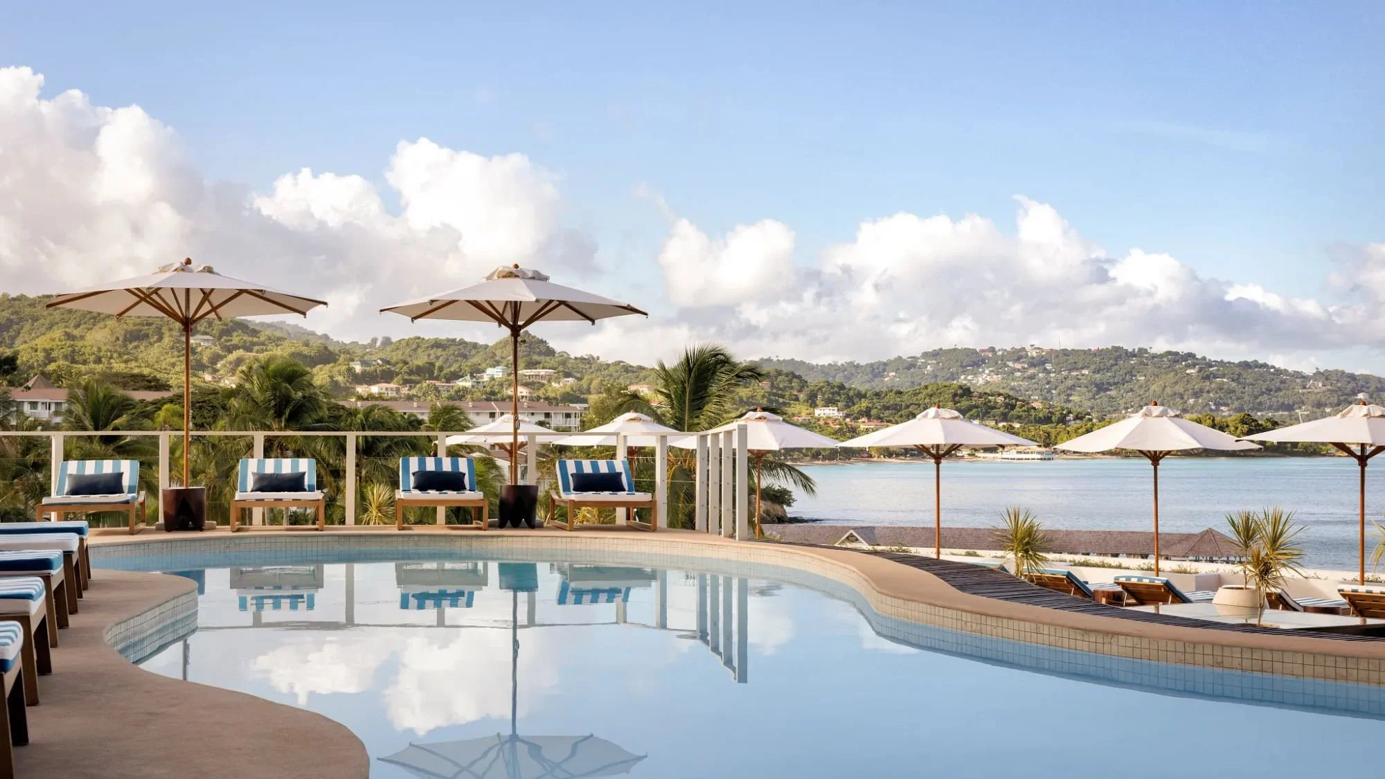 Adults-only luxury resort pool and beach in St. Lucia