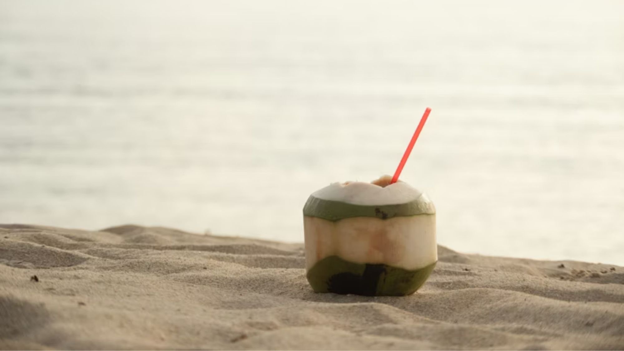 Coconut Drink on a sandy beach