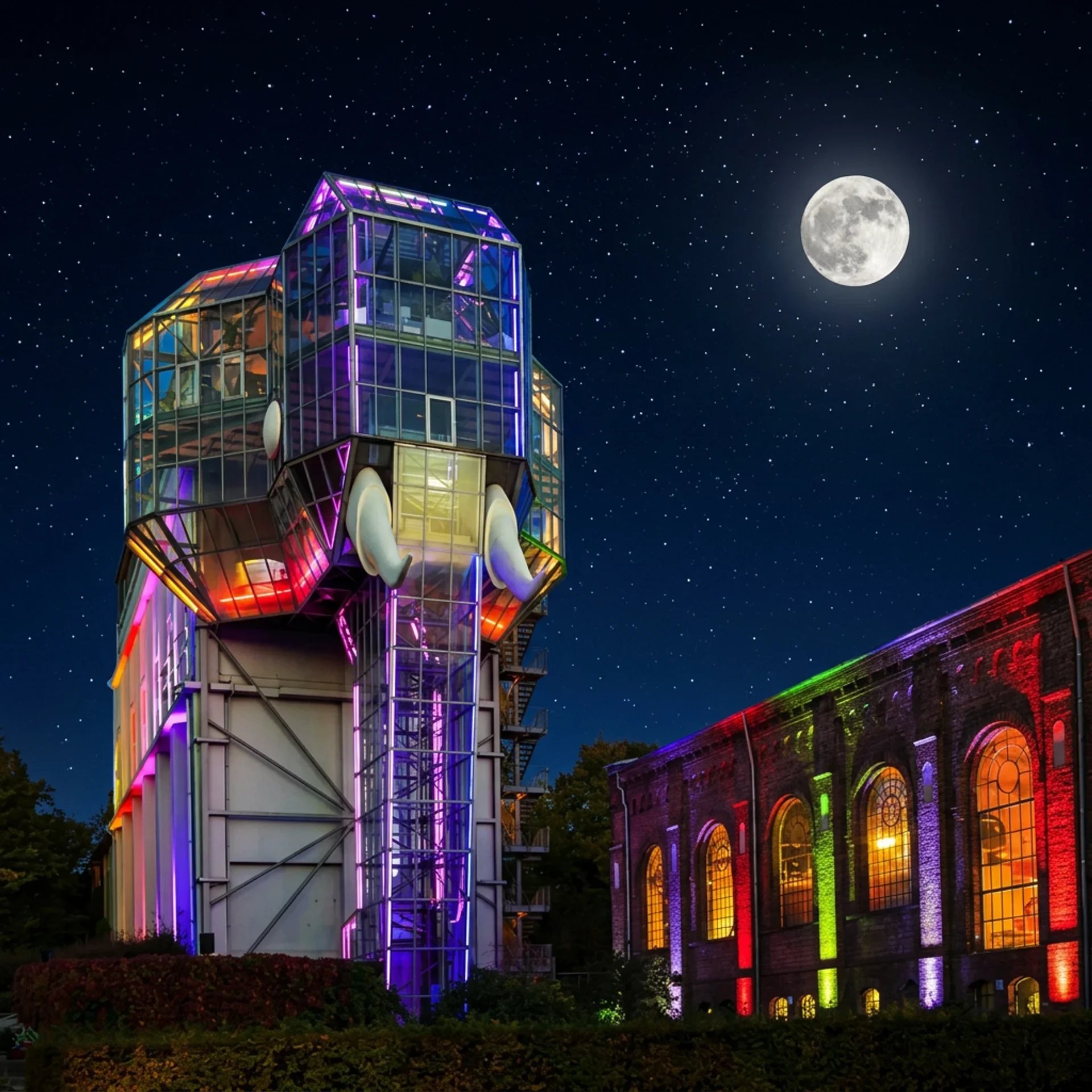 Maximilanpark Hamm bei Nacht
