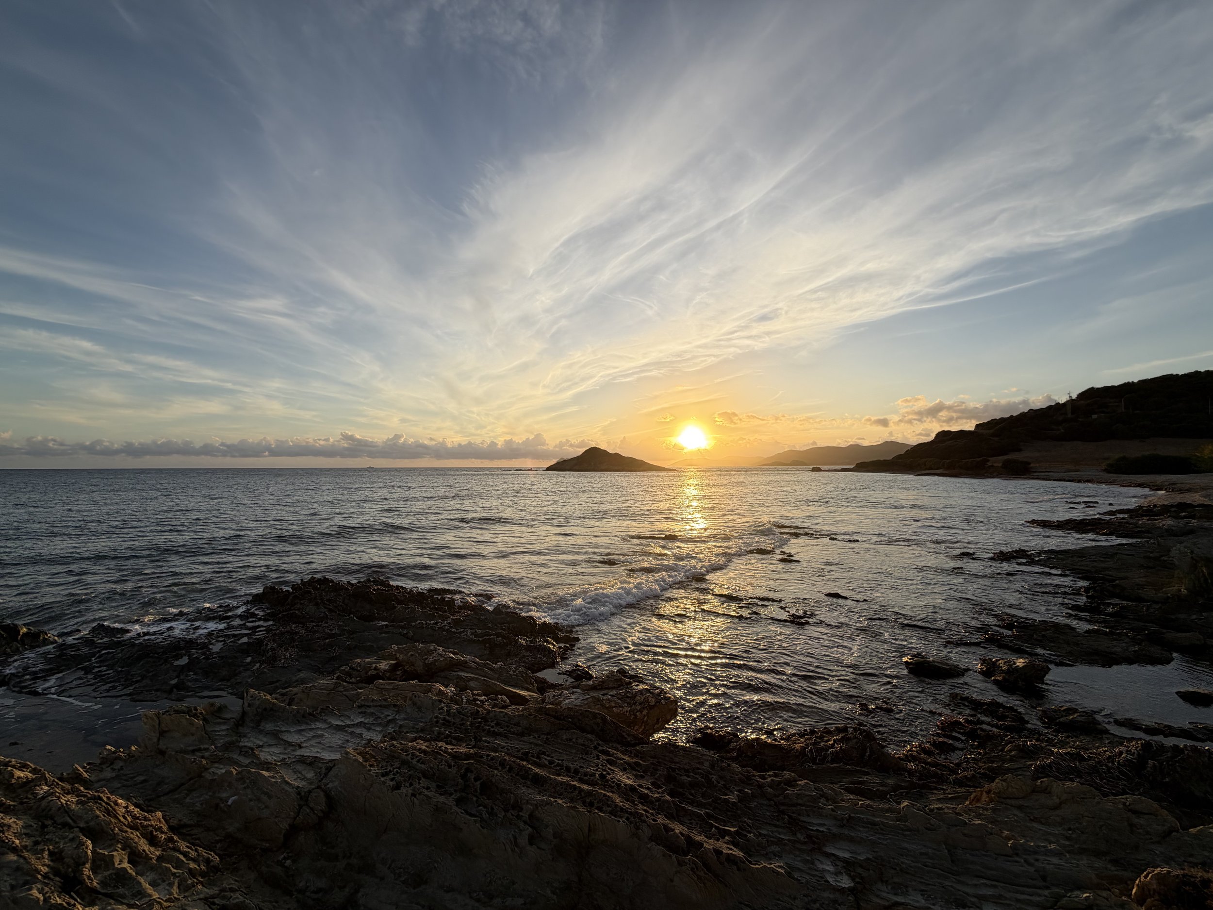 Chia, Sardinia beach at sunset