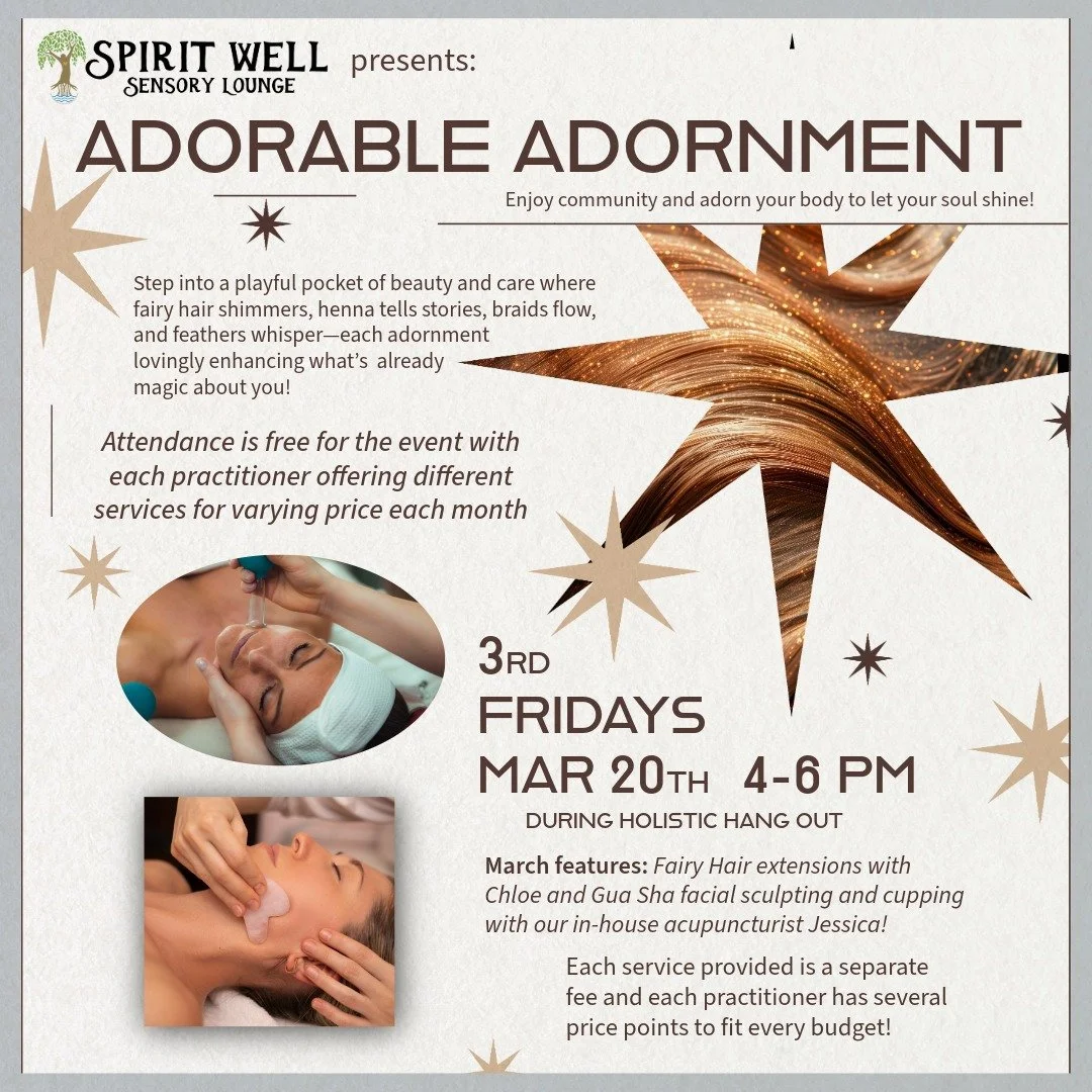 Come and join us at Holistic Hangout this afternoon/early evening for an opportunity to pamper and adorn yourself. 

Our in-house acupuncturist is offering mini facial cupping and Gua Sha treatments for only $50! The benefits of Gua sha and cupping i