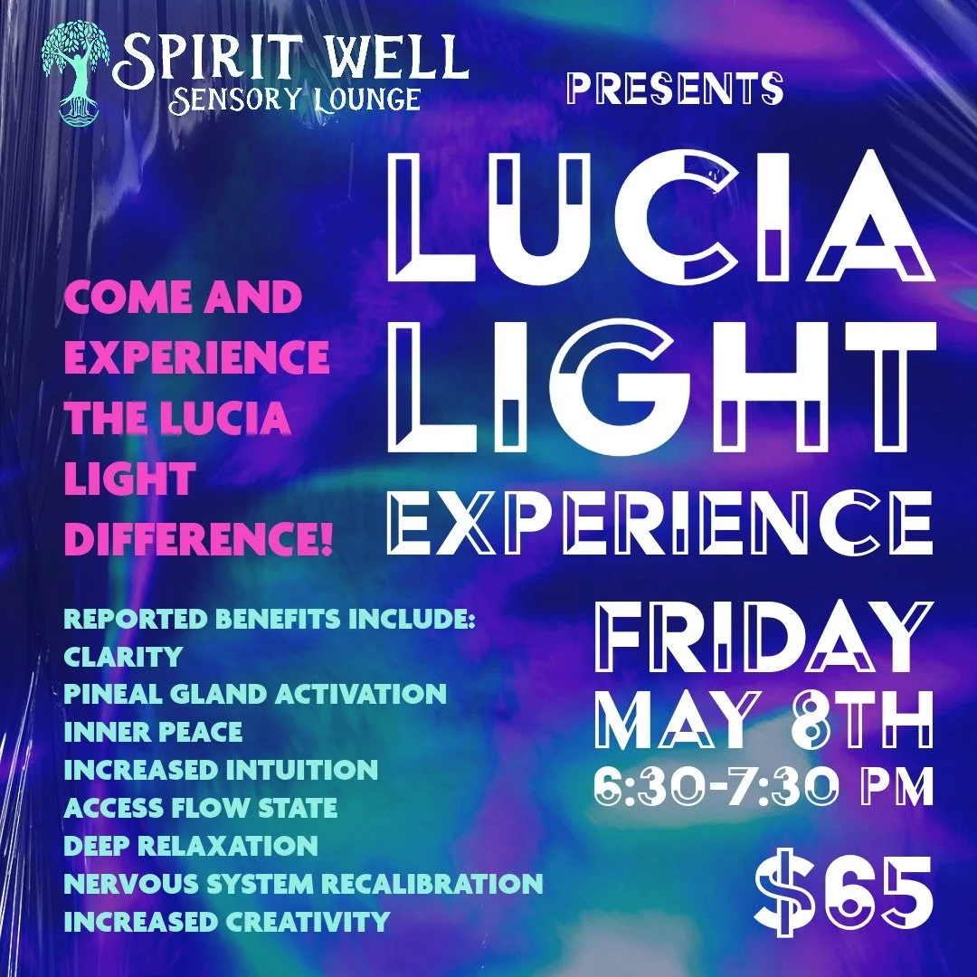 It's that magical time of month again! If you have not experienced the magic of the Lucia Light, now is your chance. 

The Lucia Light uses hypnogogic lights to stimulate the pineal glad and produces a range of internal experiences for every person w