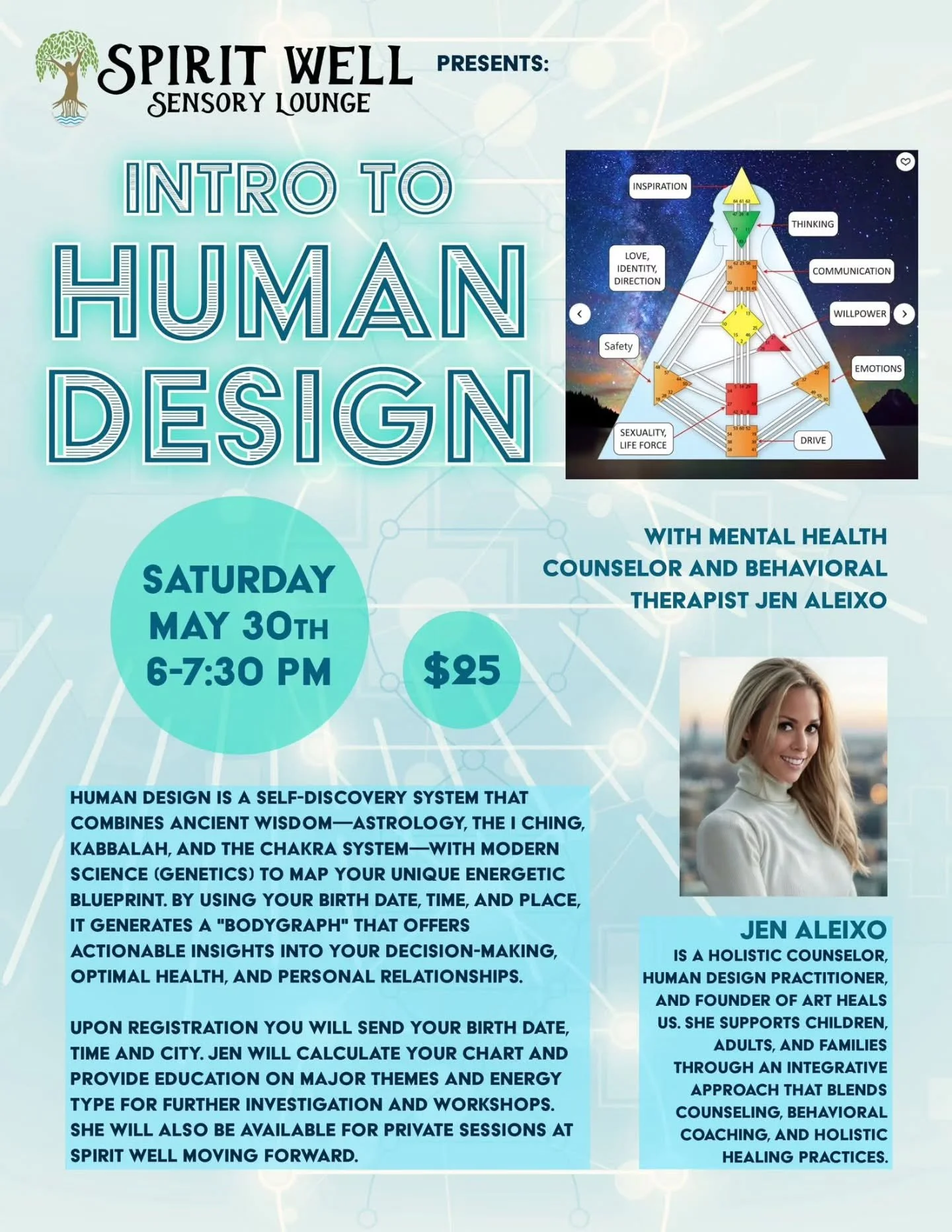 Intro to Human Design ✨

Ever feel like you&rsquo;re meant to understand yourself on a deeper level? Human Design offers a fascinating roadmap into your unique energy, decision-making style, strengths, relationships, and purpose. 🌌

Join mental heal