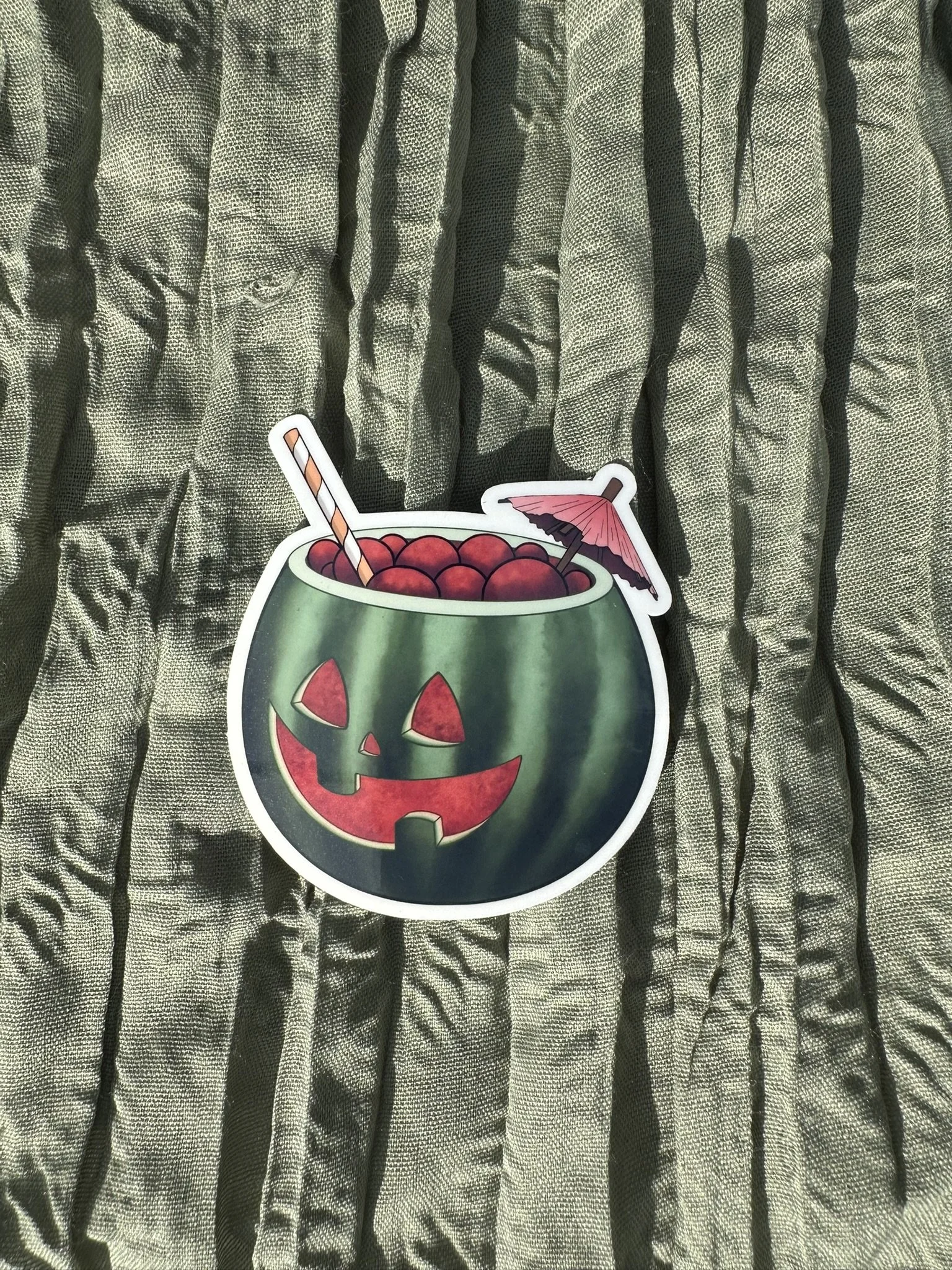 Watermelon Jack-O-Lantern