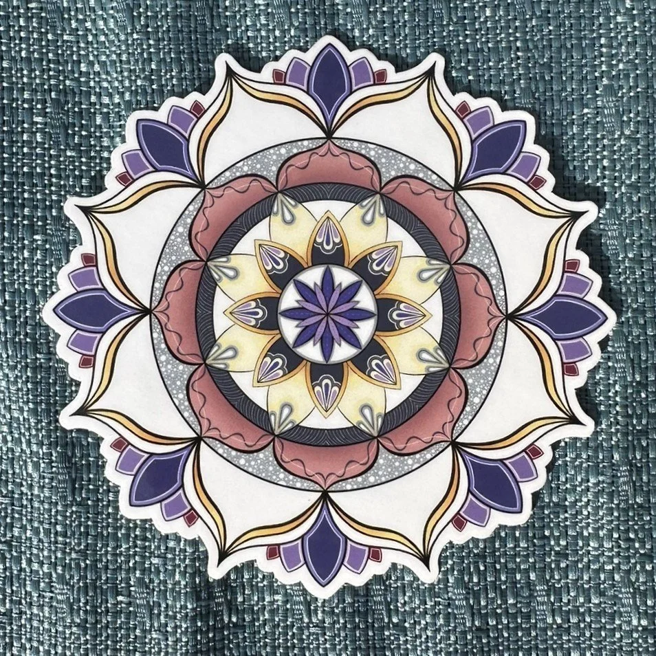 Mandala Sticker - Pink, Purple & Gold